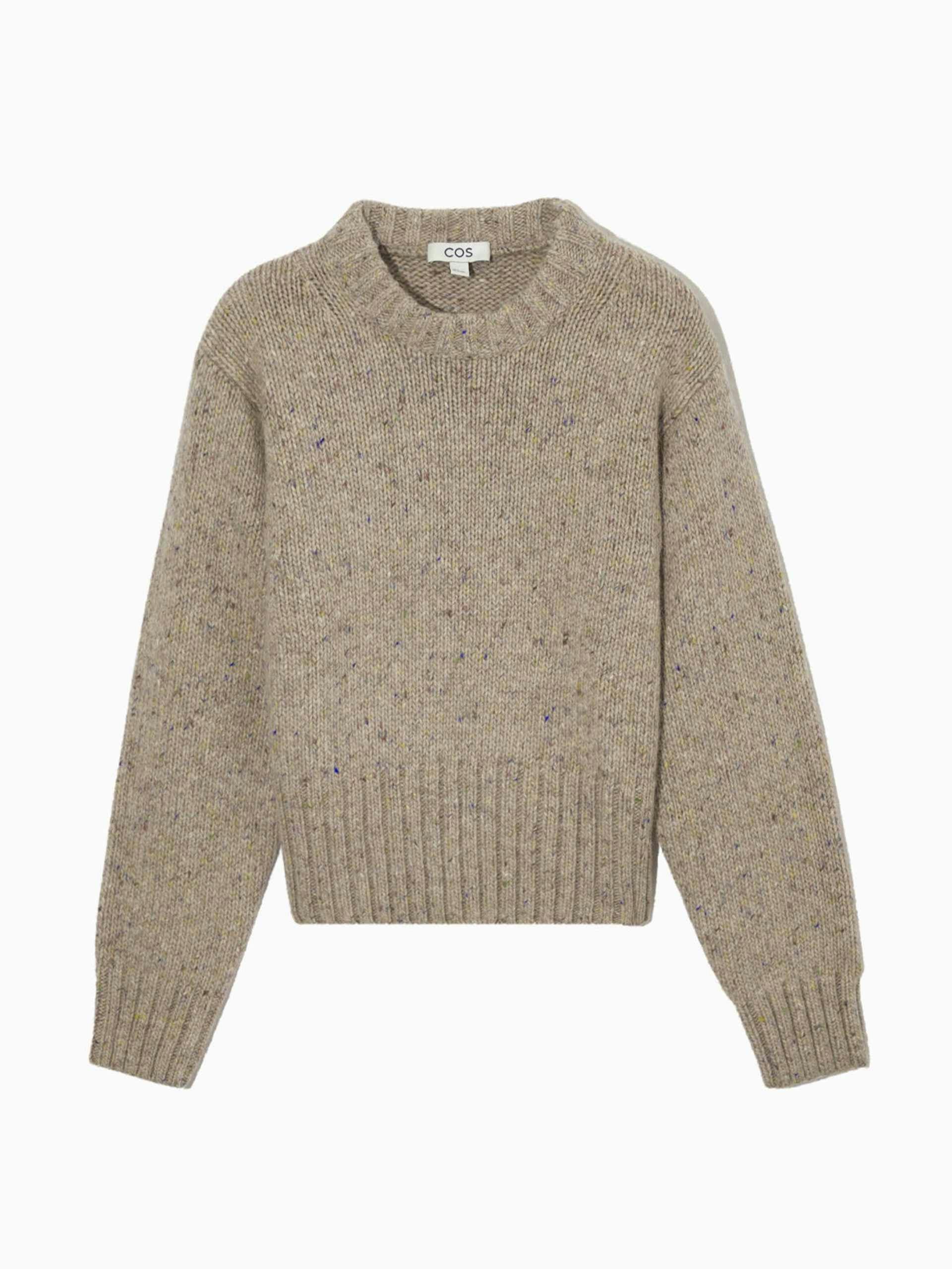Relaxed-fit cropped wool-blend jumper