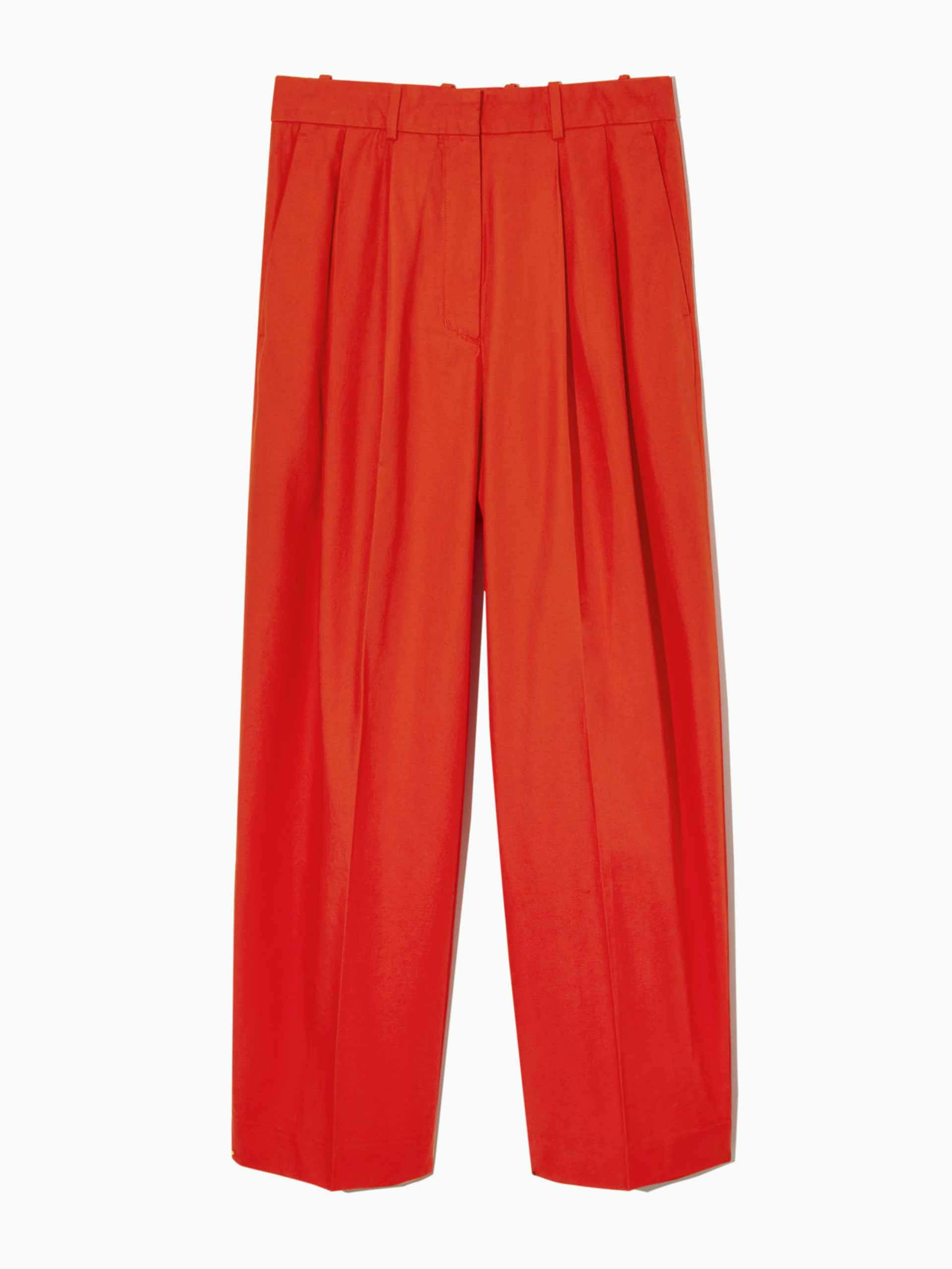 Red wide-leg trousers