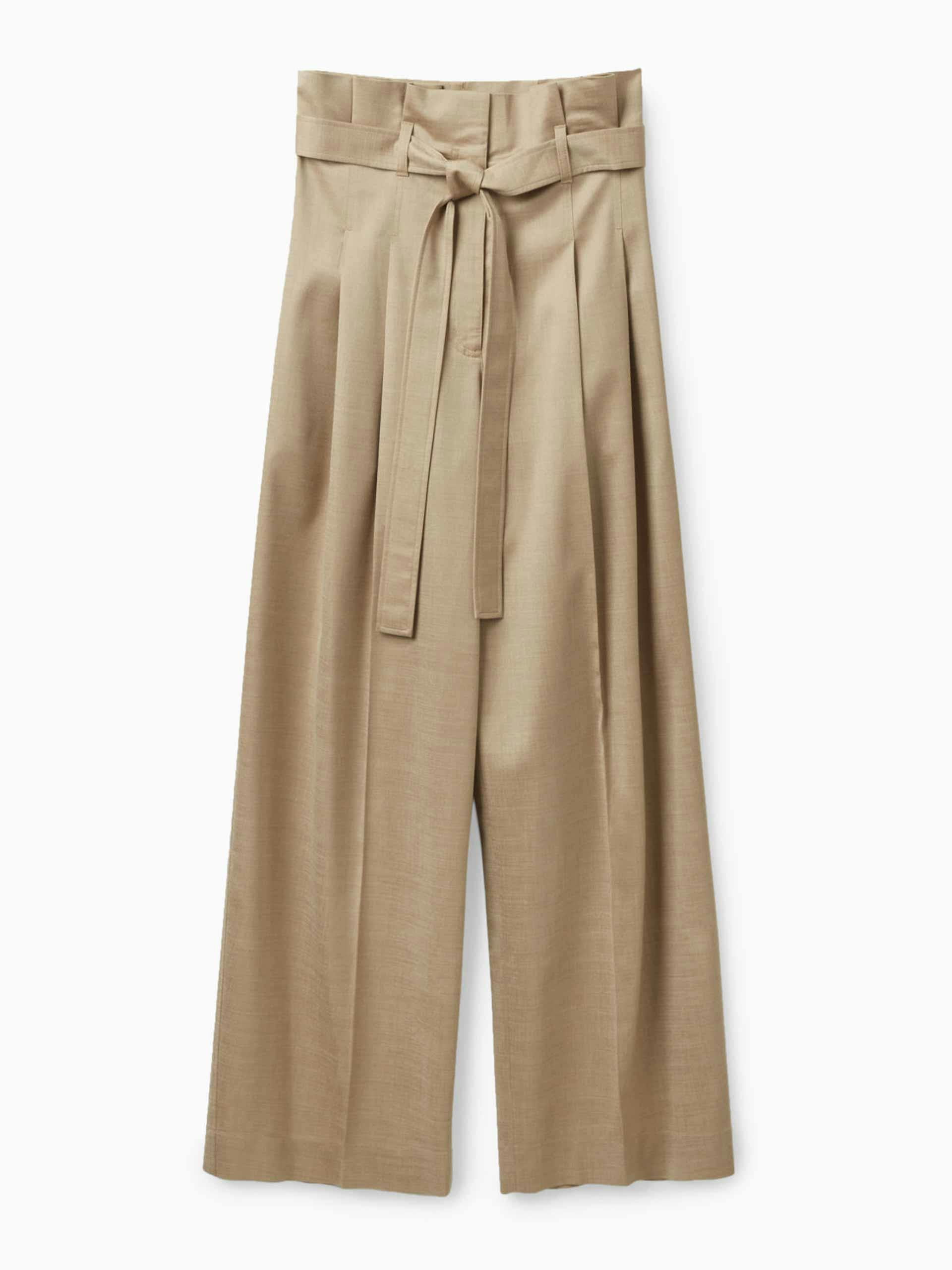 Belted paperbag waist trousers