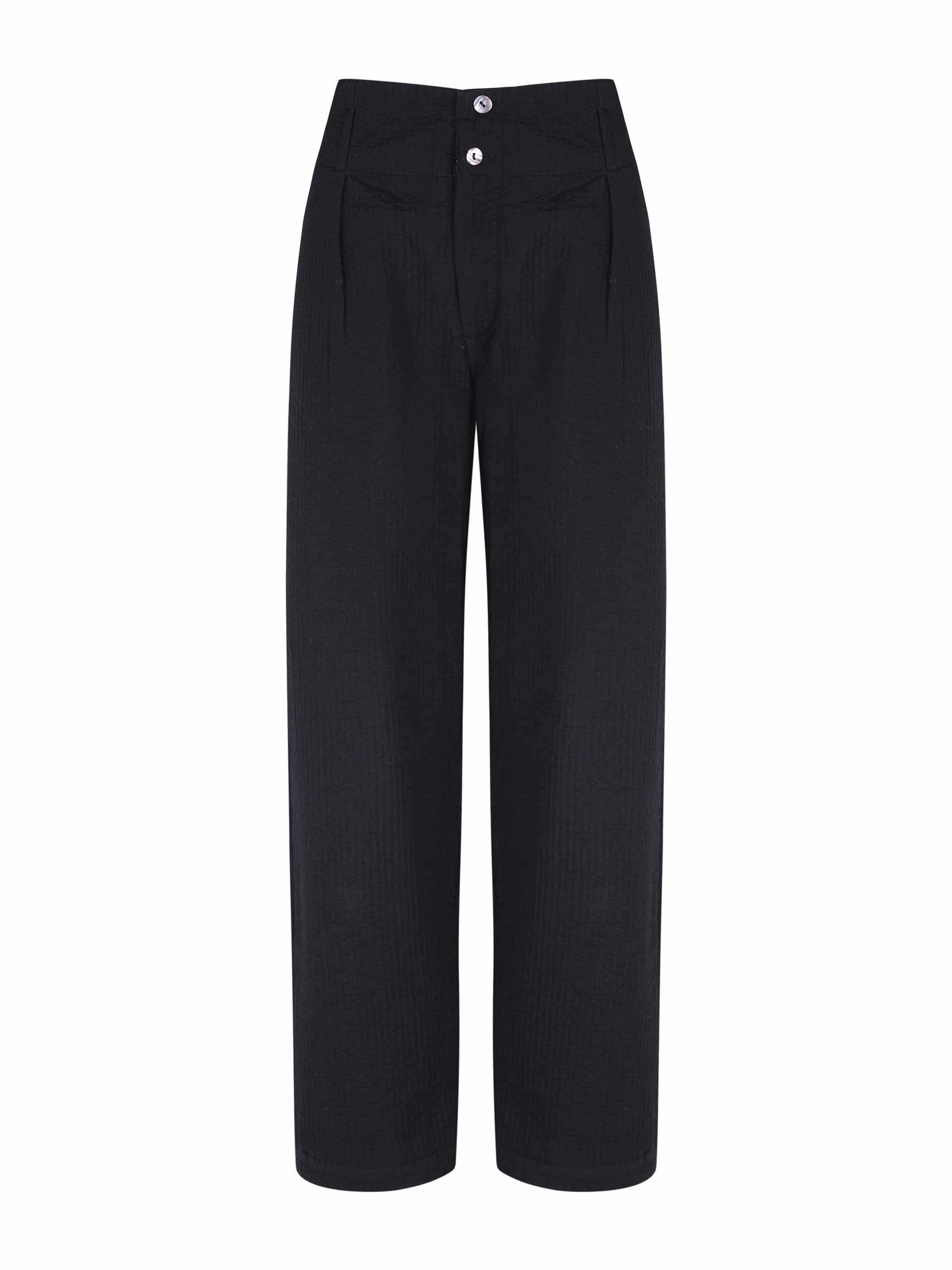 Straight-legged tailored trousers