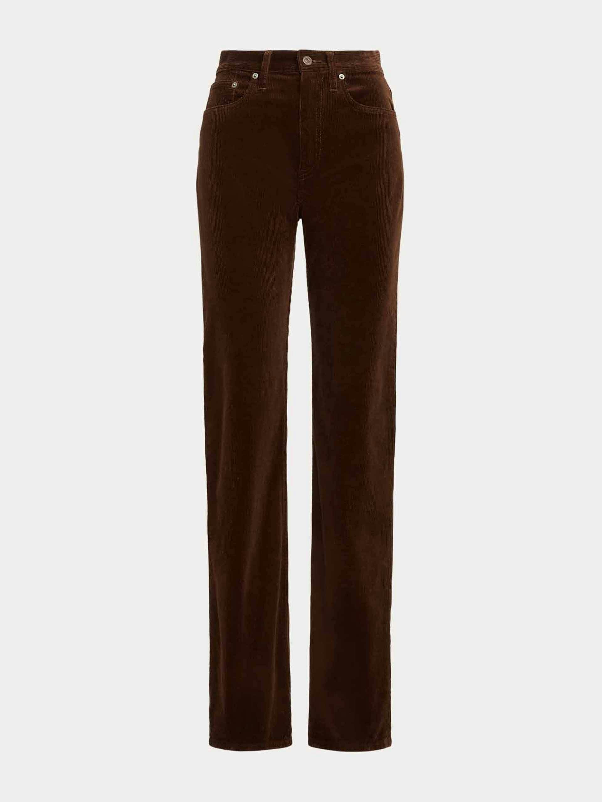High-rise straight fit corduroy trousers