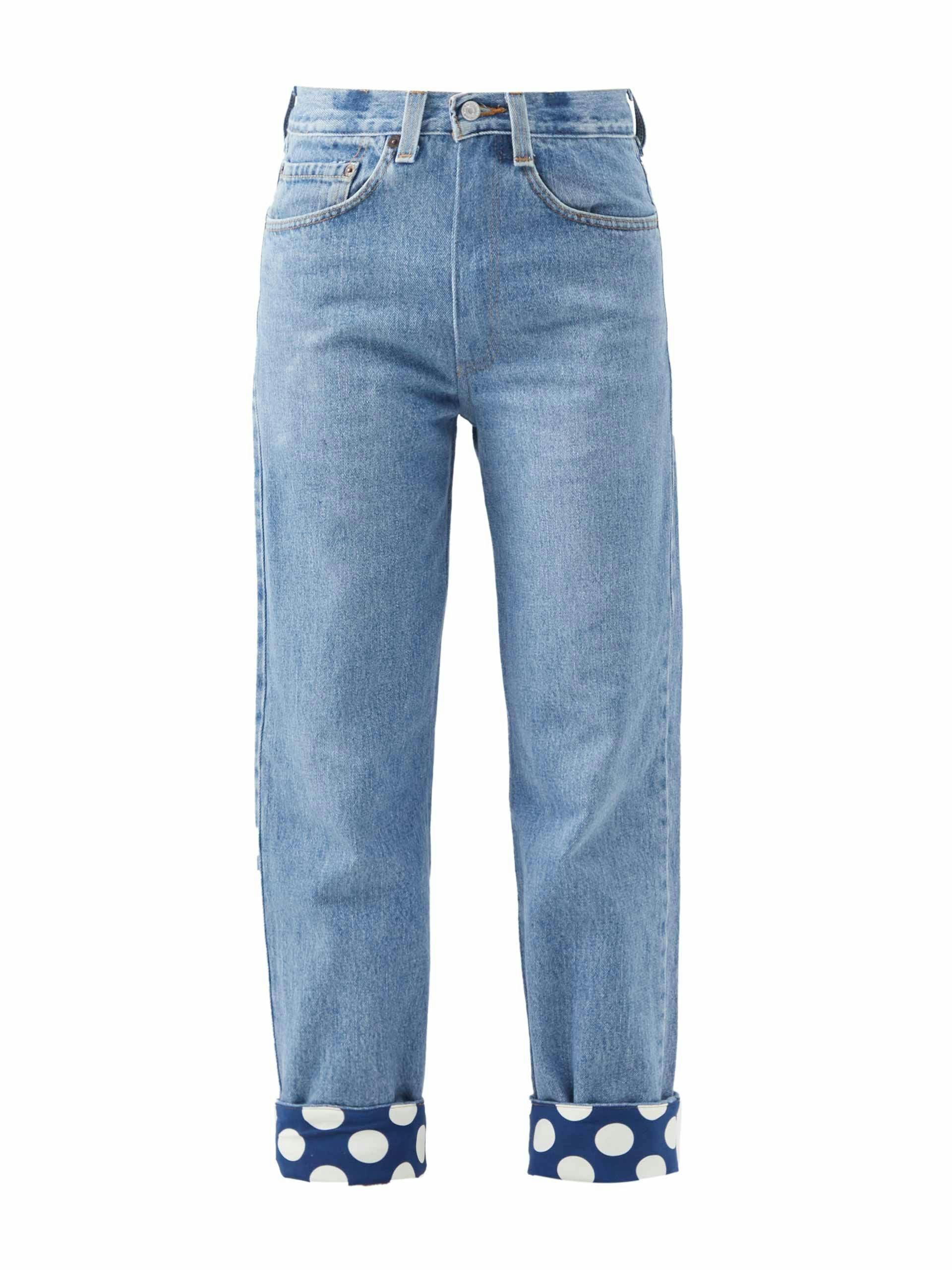 Reworked Levi's denim straight-leg jeans