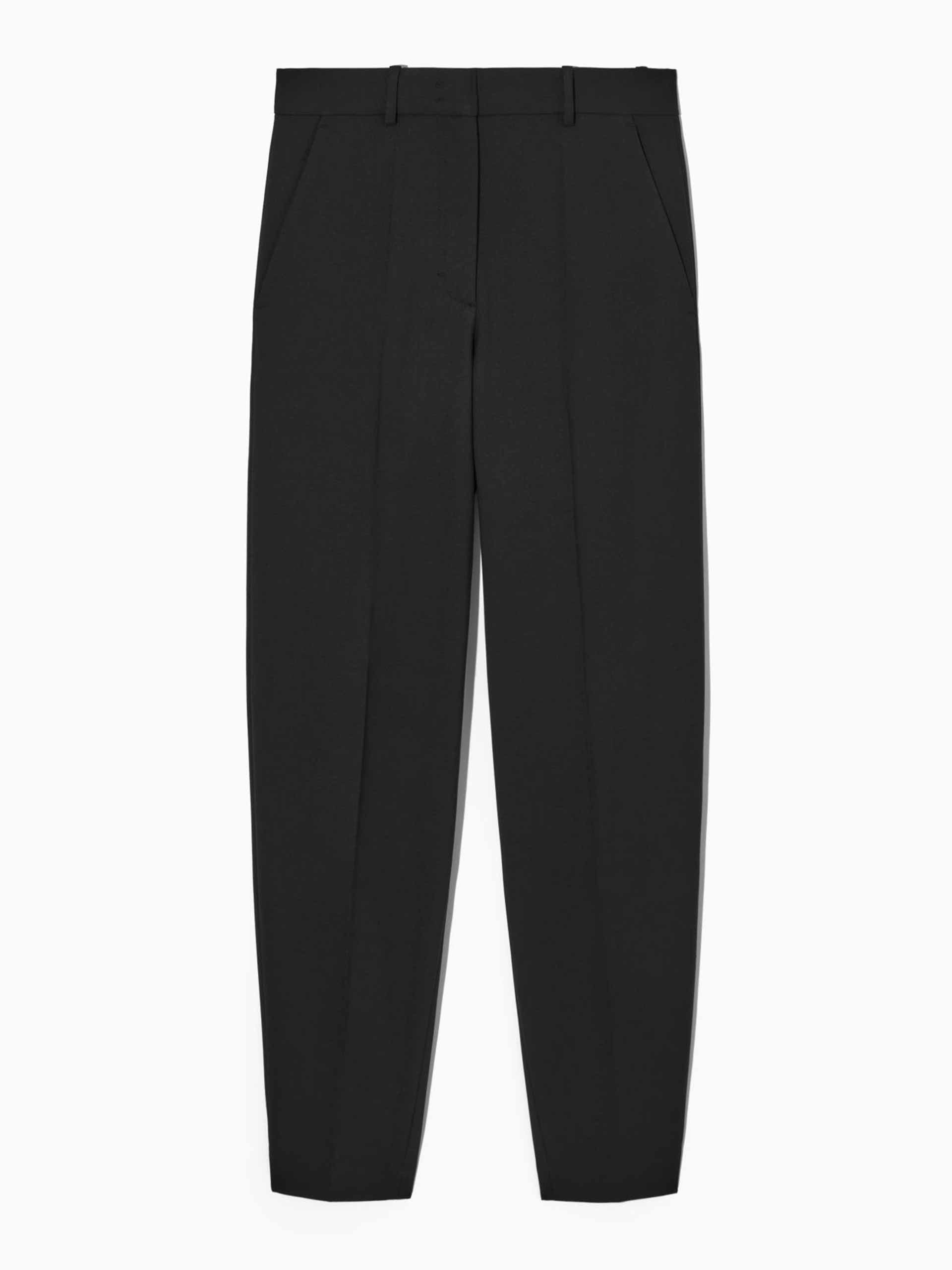 Regular-fit tapered wool-blend trousers
