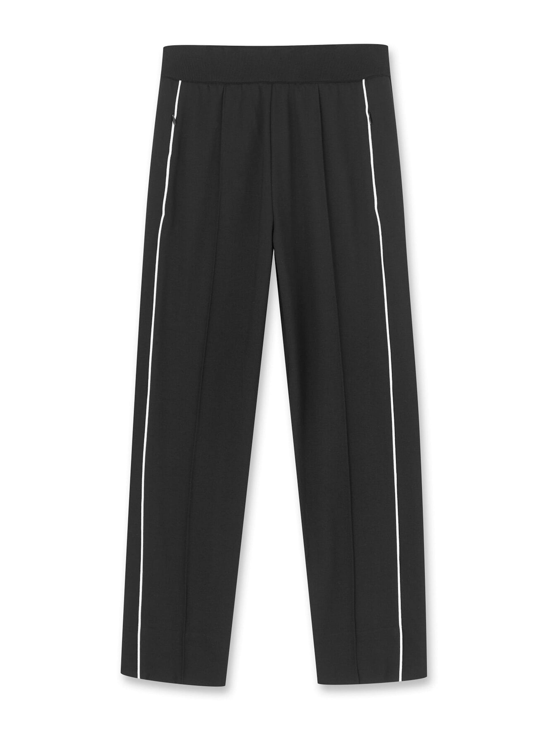 Black high-waist slim crop trousers