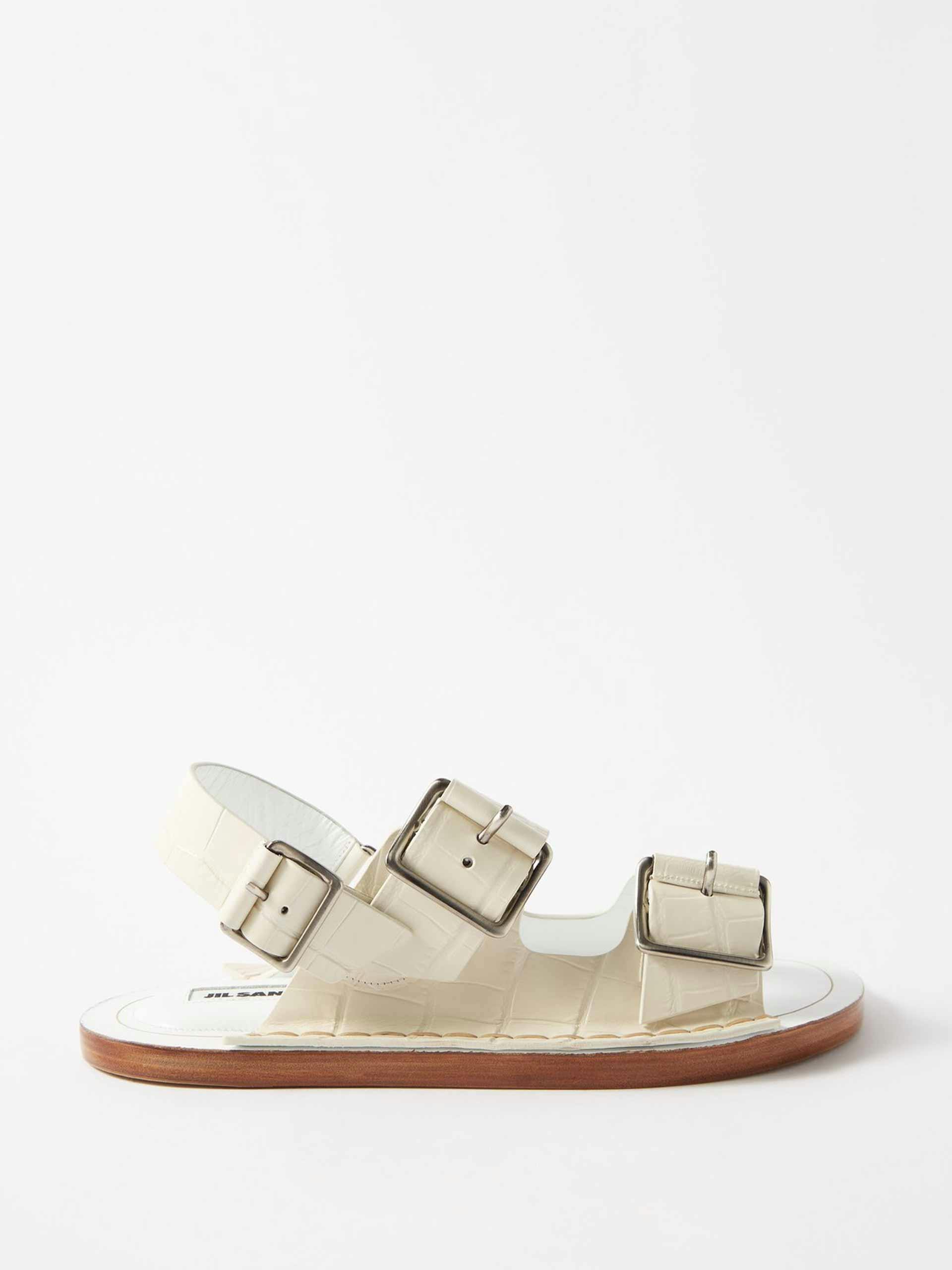 Buckled leather sandals