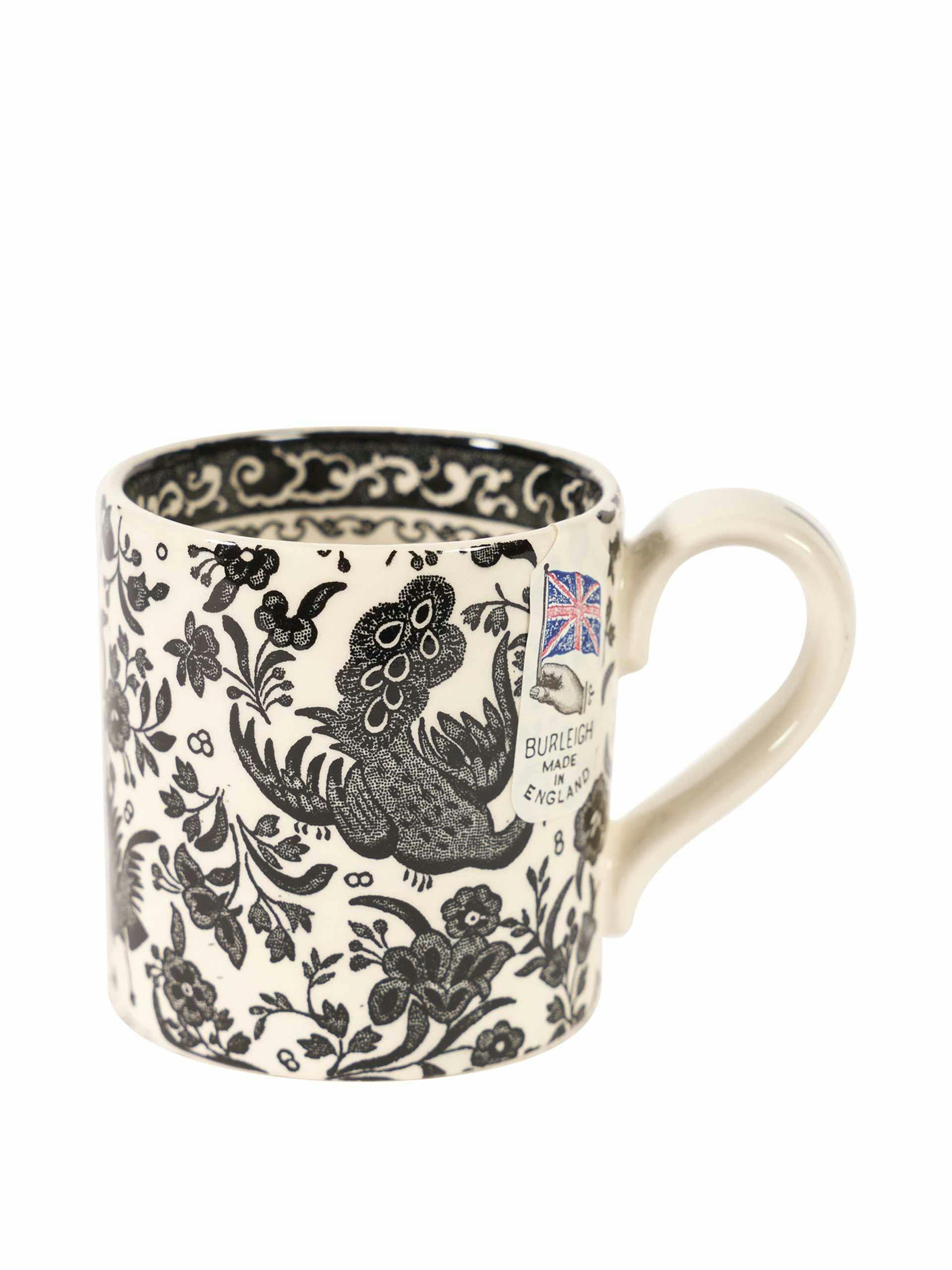 Burleigh regal black peacock half pint mug