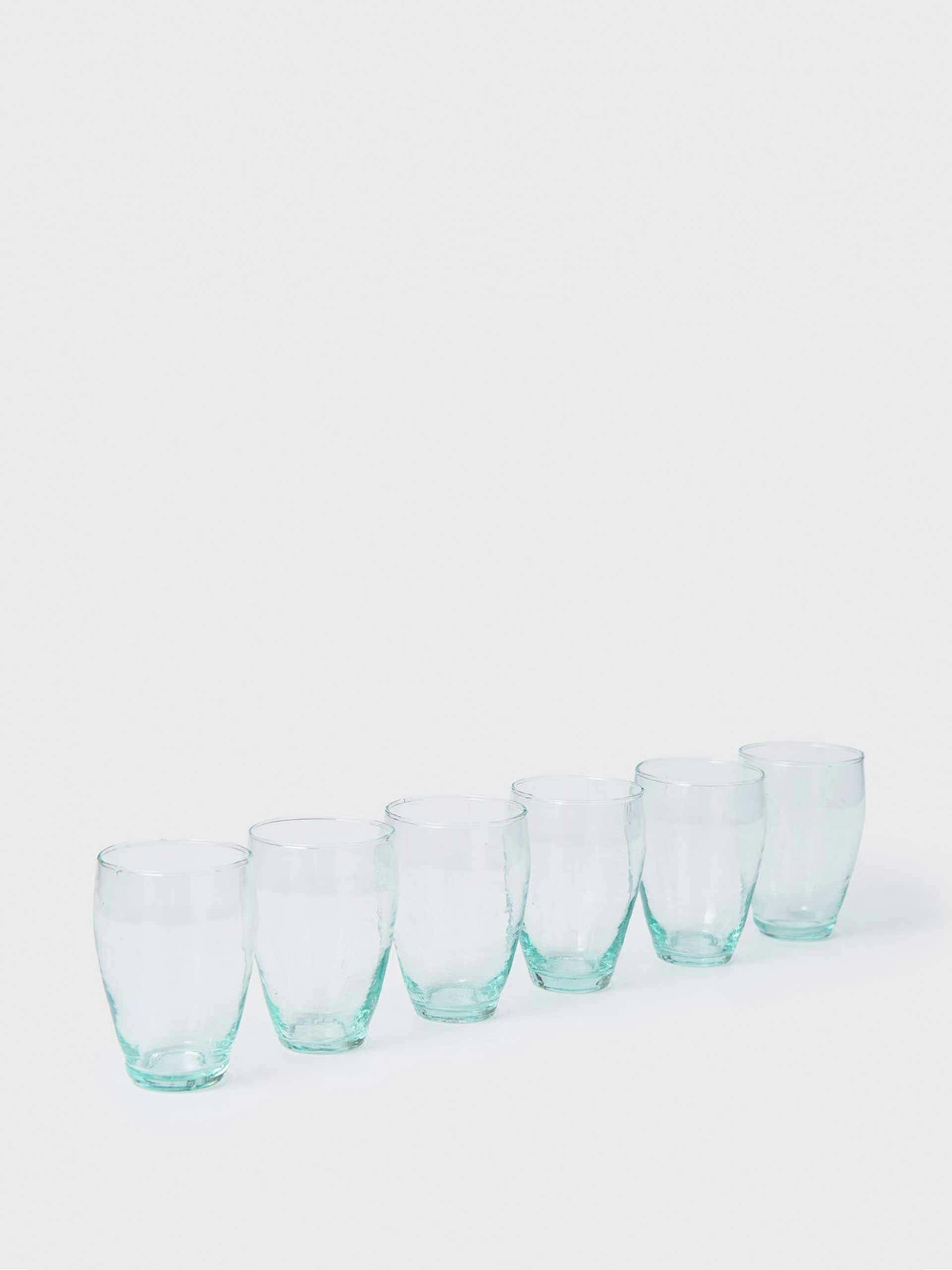 Hand blown recycled glass set of 6