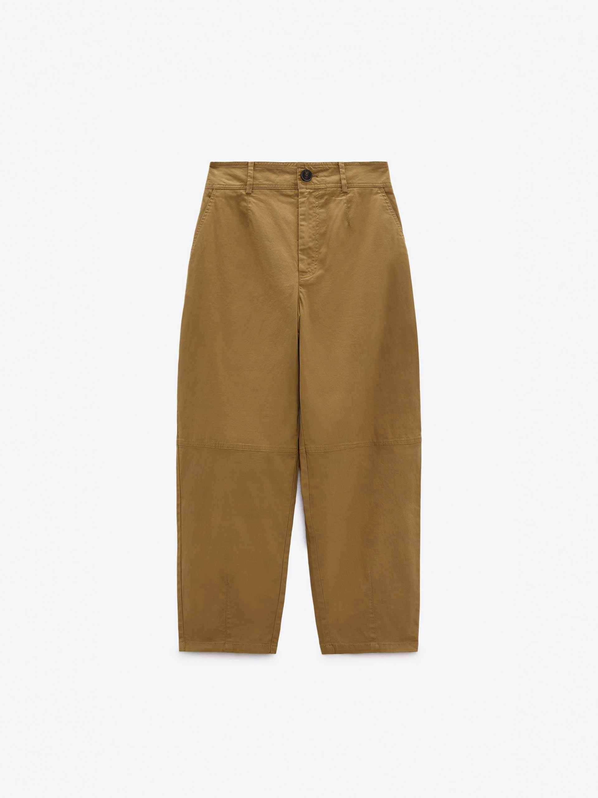 Brown high-waisted slouchy trousers