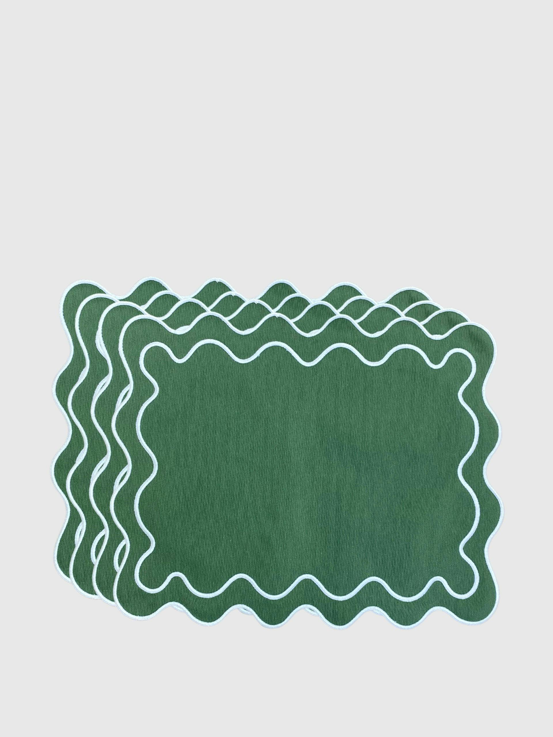 Meadow green placemats, set of 4