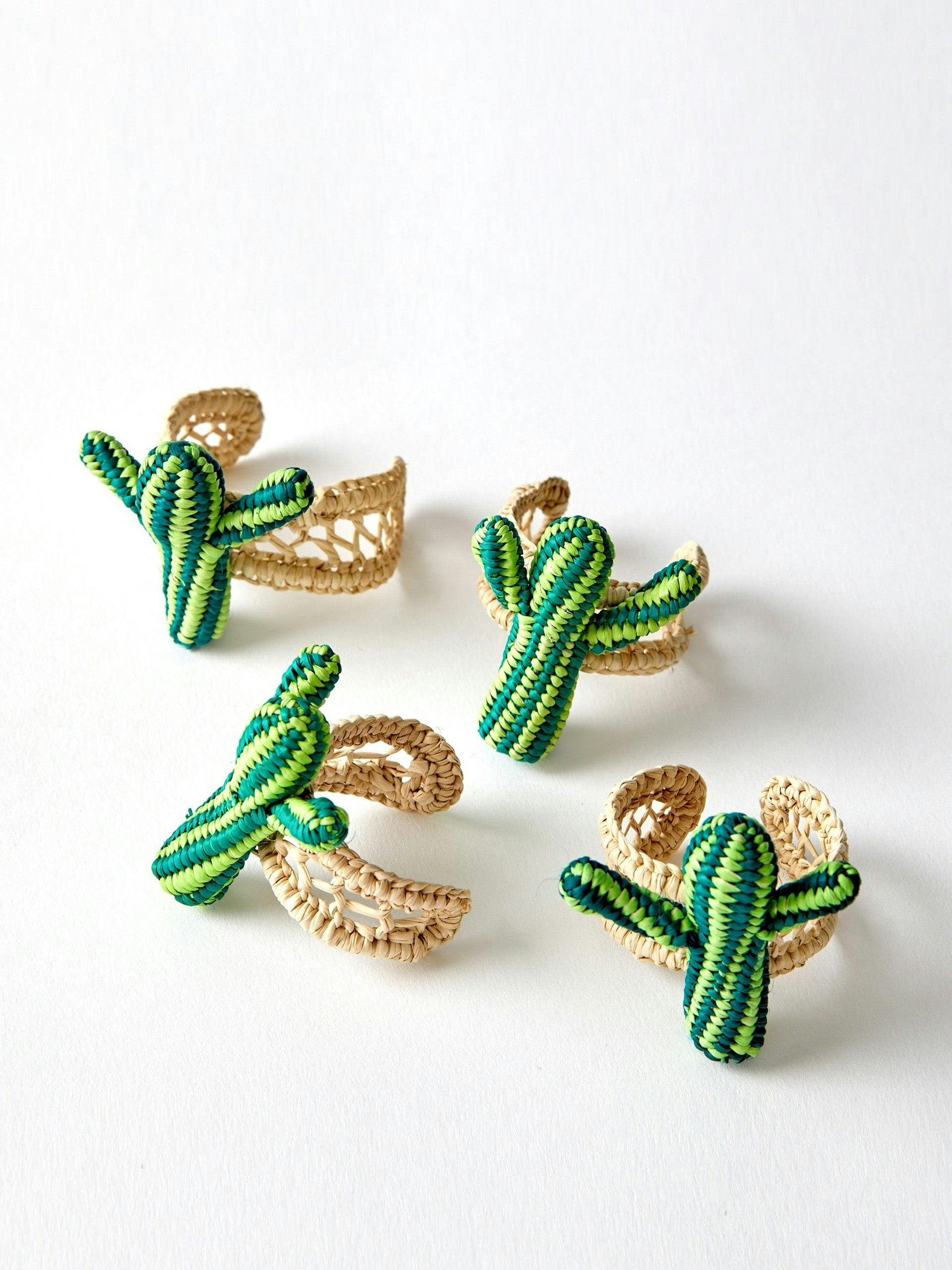 Cactus napkin rings (set of 4)