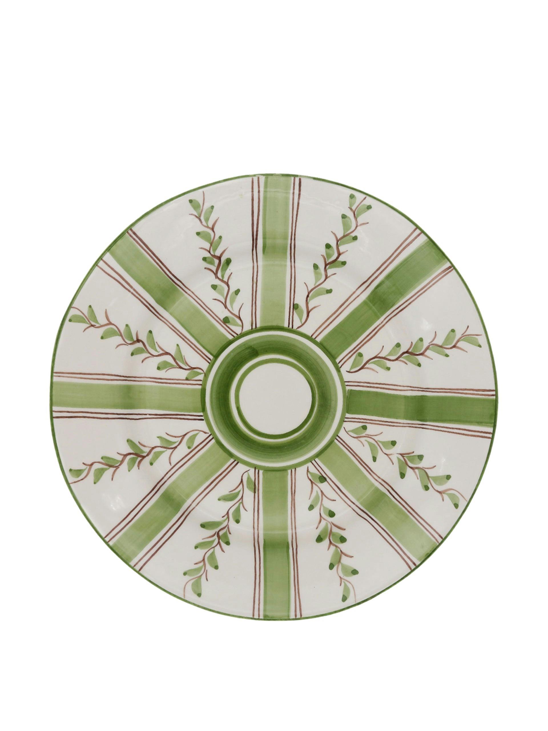 Olive stripe dinner plate
