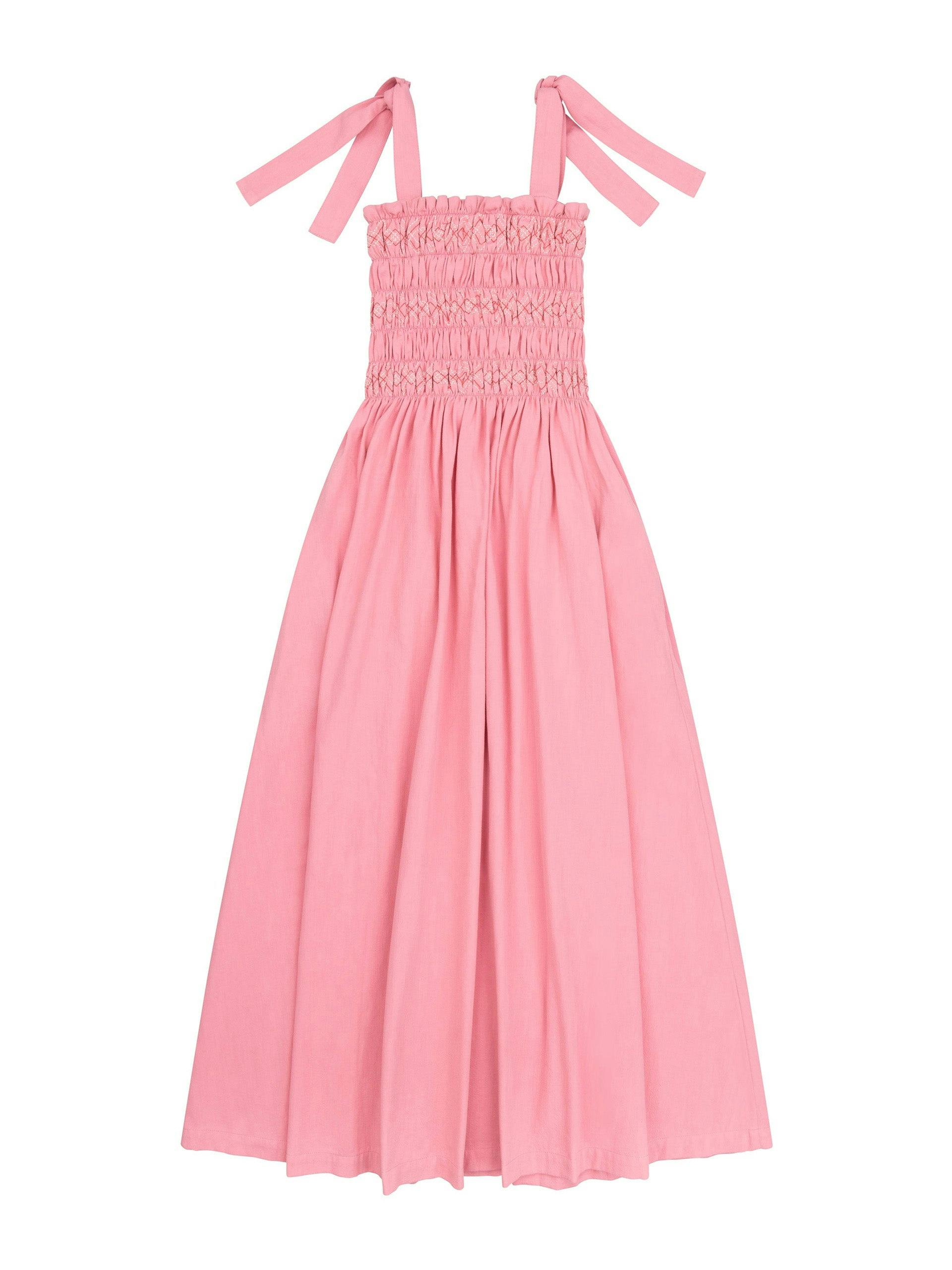 Washed candy floss Sally bandeau tie dress