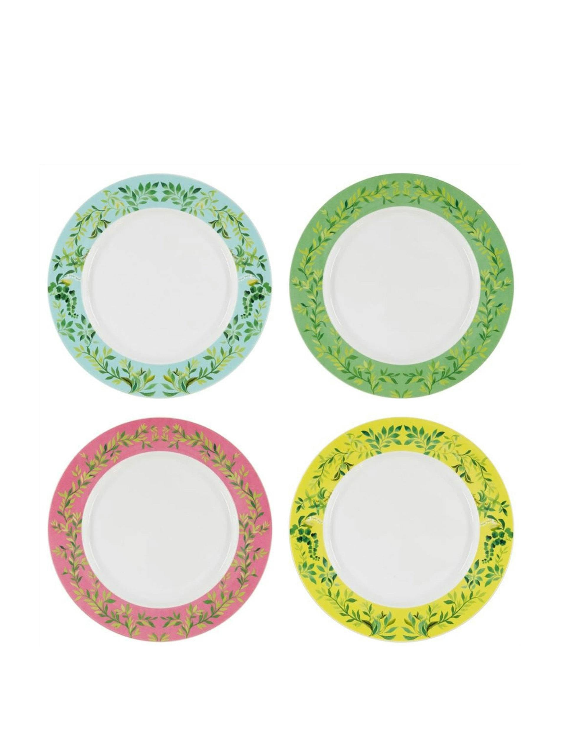 Ikebana damask dinner plates (set of 4)