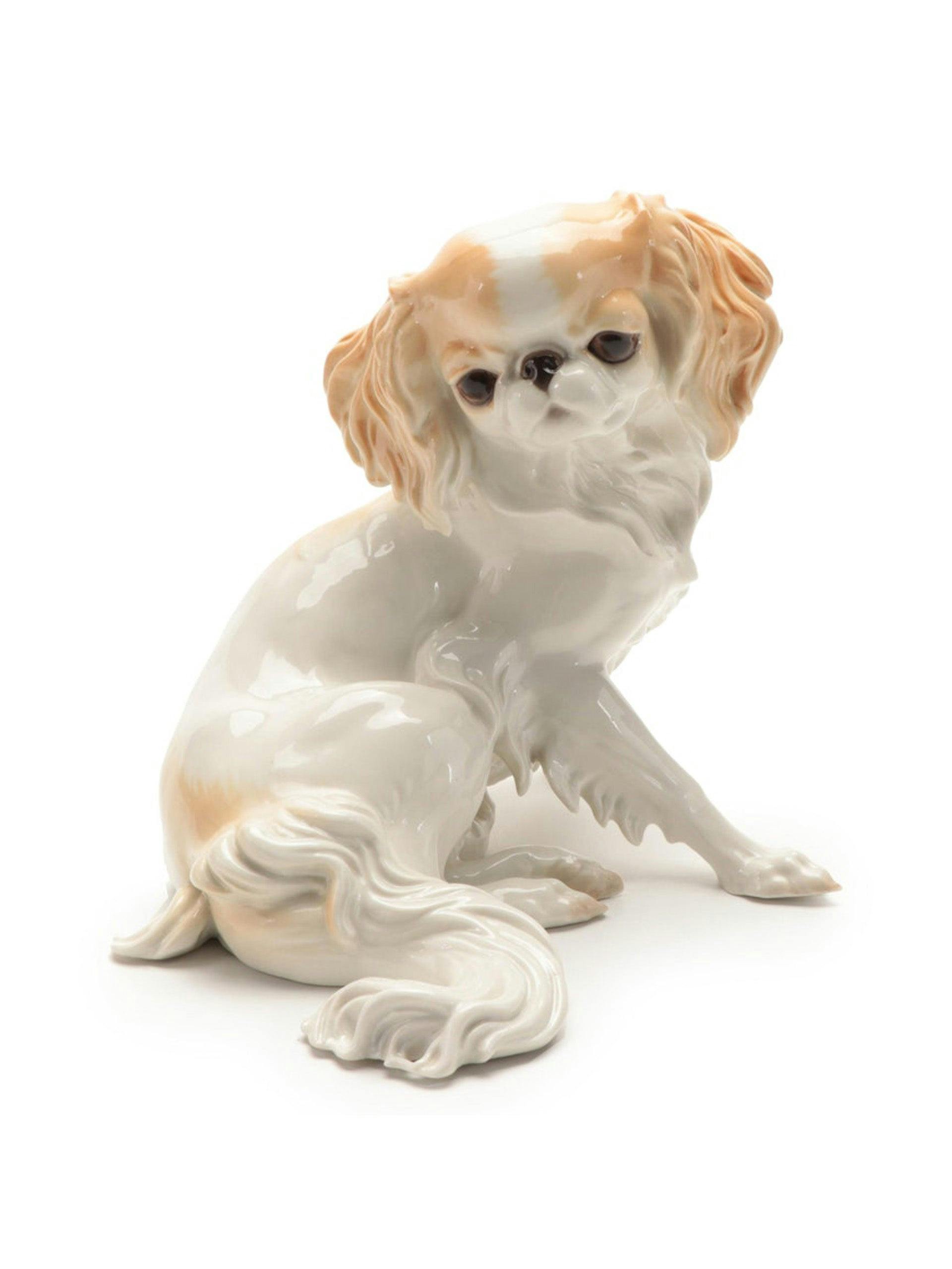 "Japanese Chin" Porcelain Dog Figurine