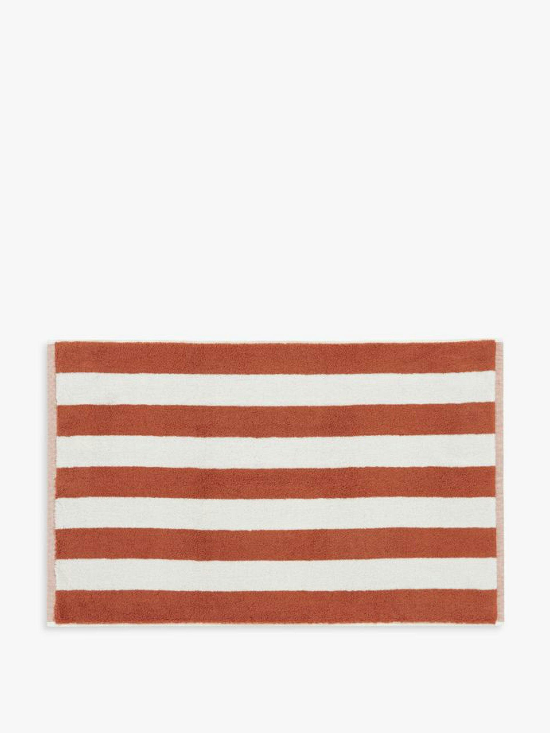 Block stripe terry bath mat