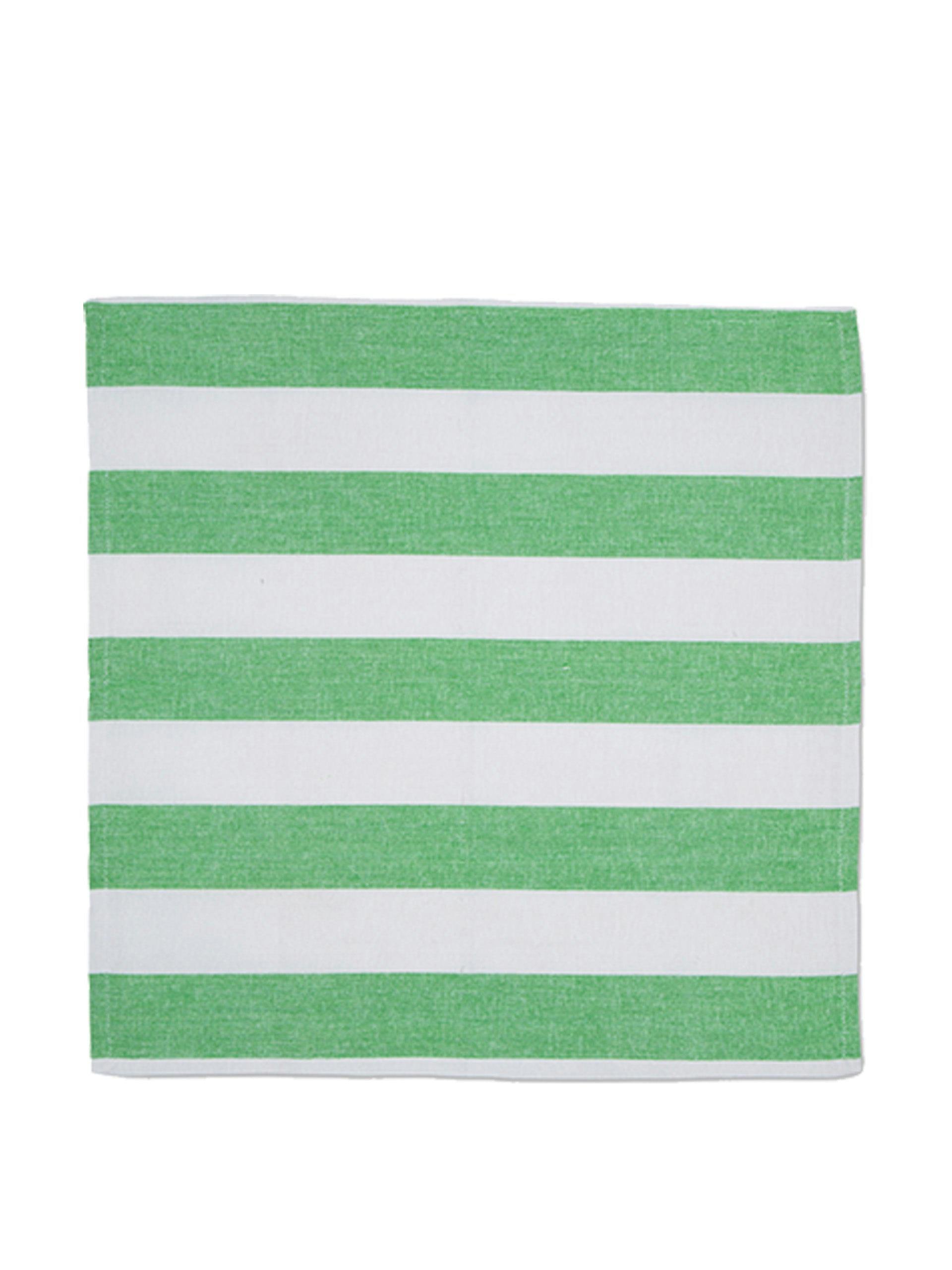 Lush green stripe napkins (set of 2)