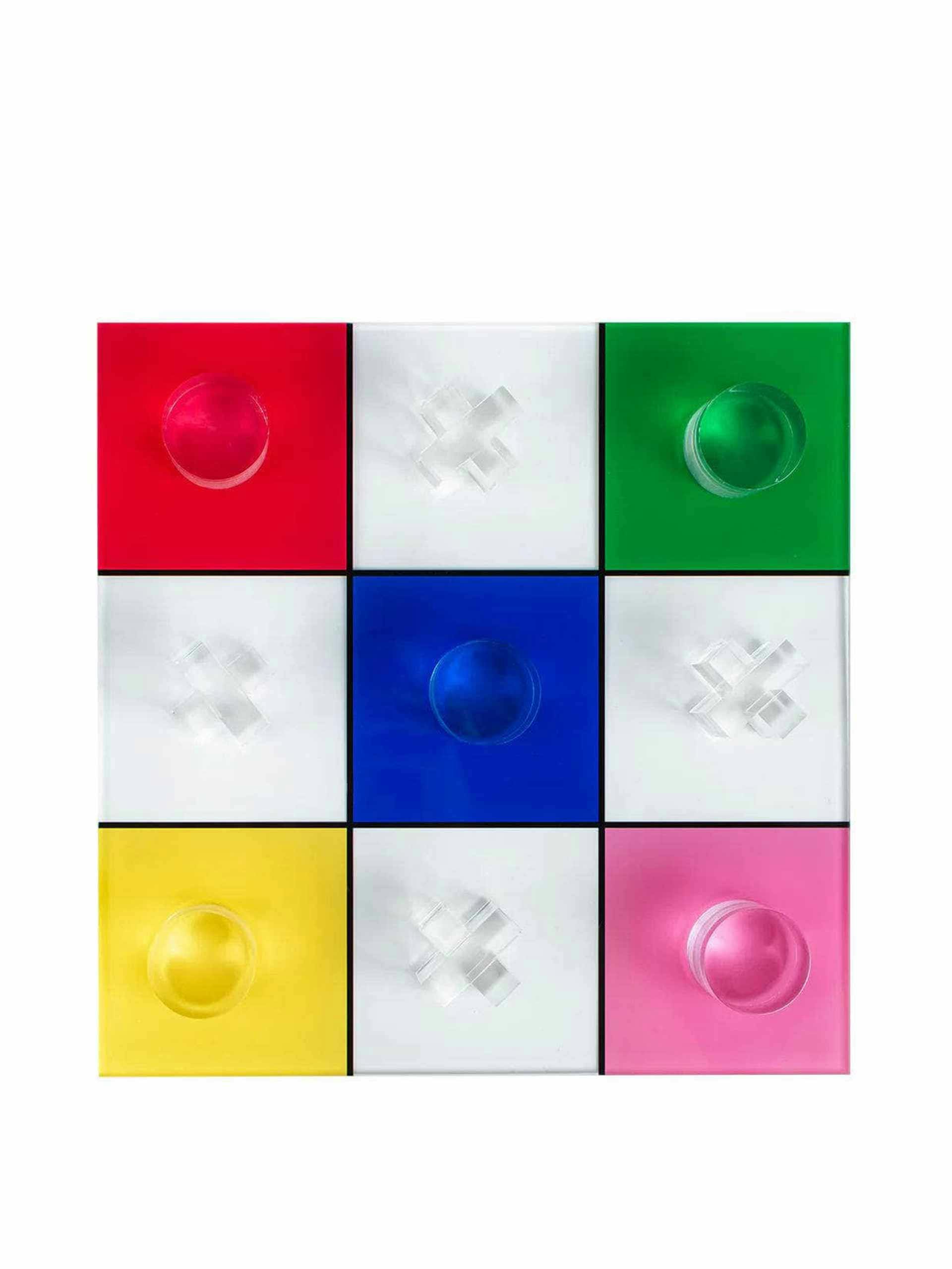 Rainbow acrylic Tic Tac Toe game