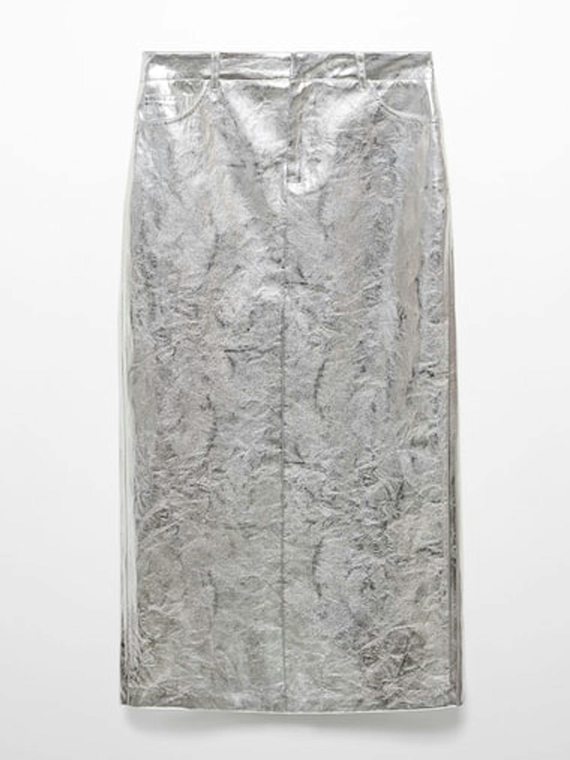 Metallic midi skirt