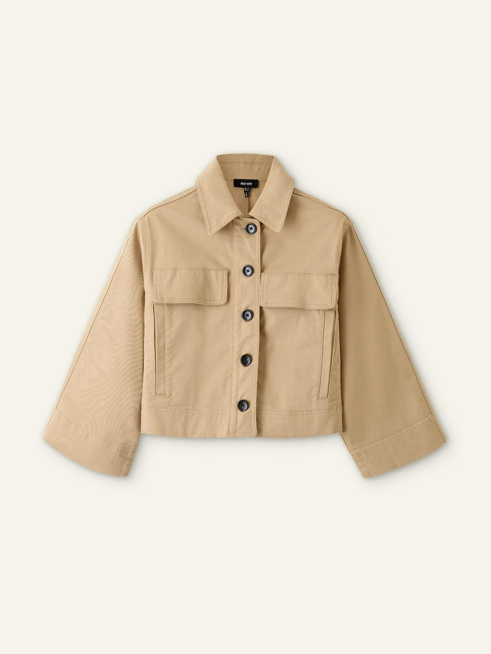 Cotton twill casual swing jacket
