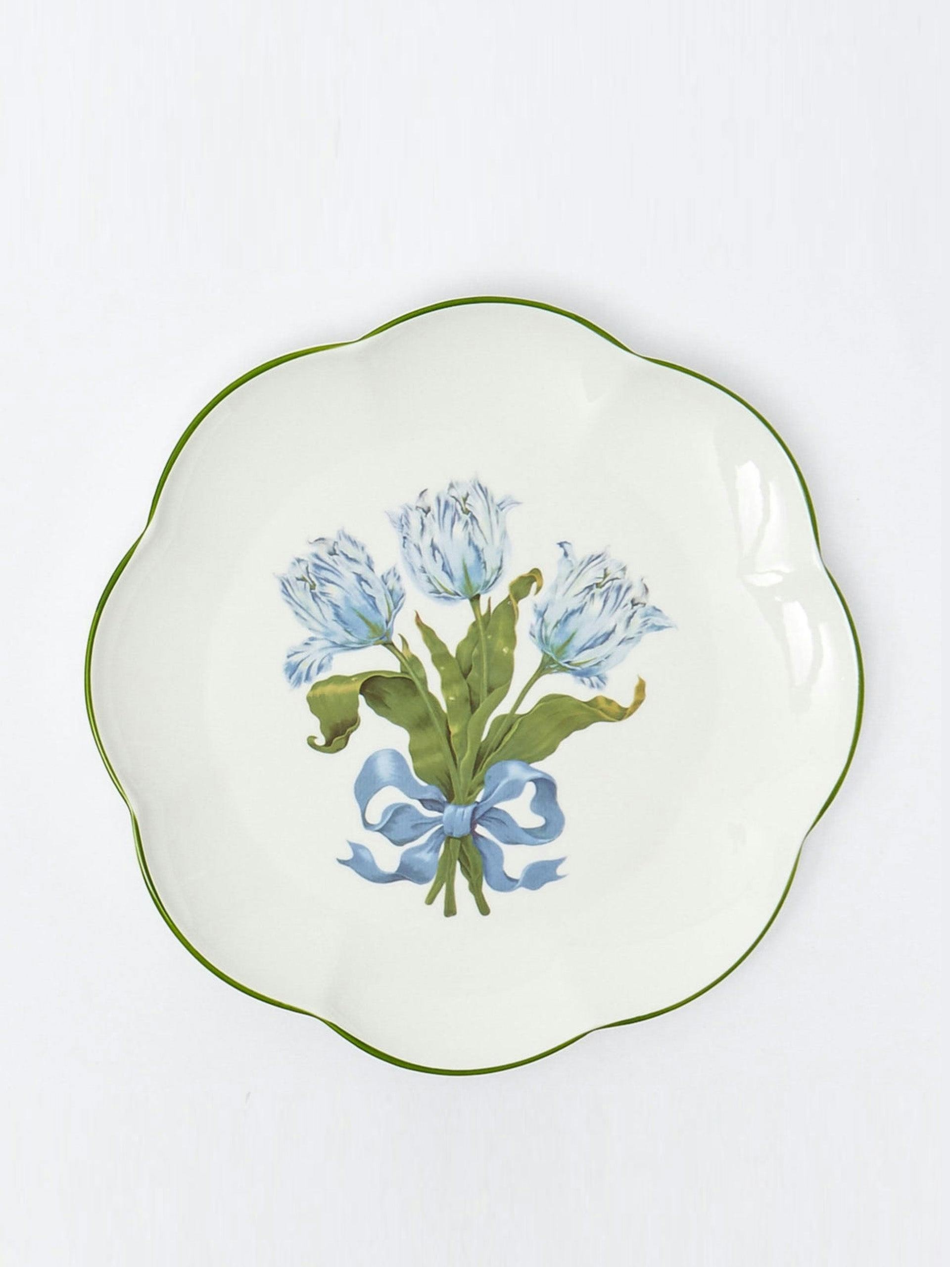 Blue tulip dinner plate