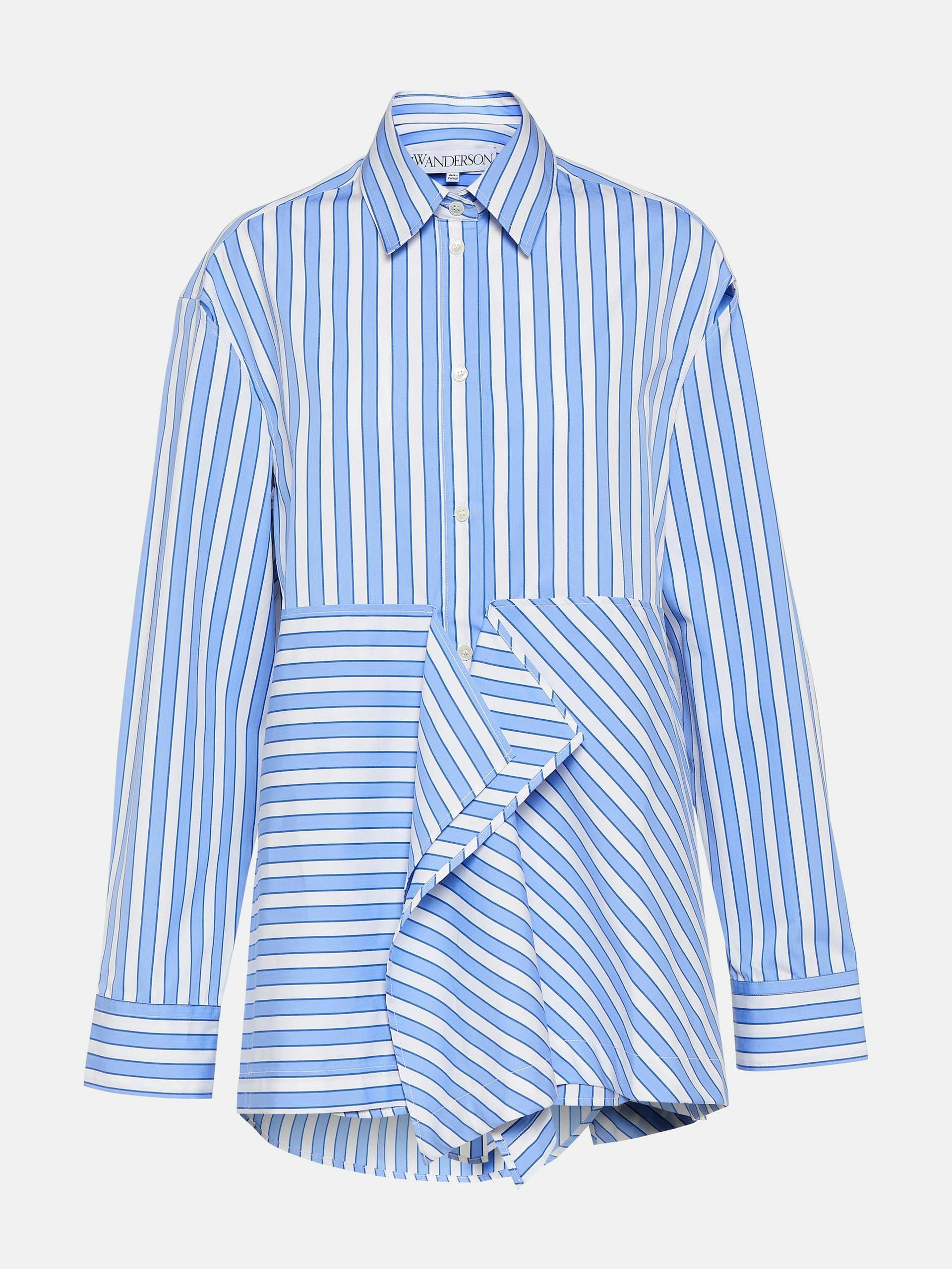 Striped peplum cotton shirt