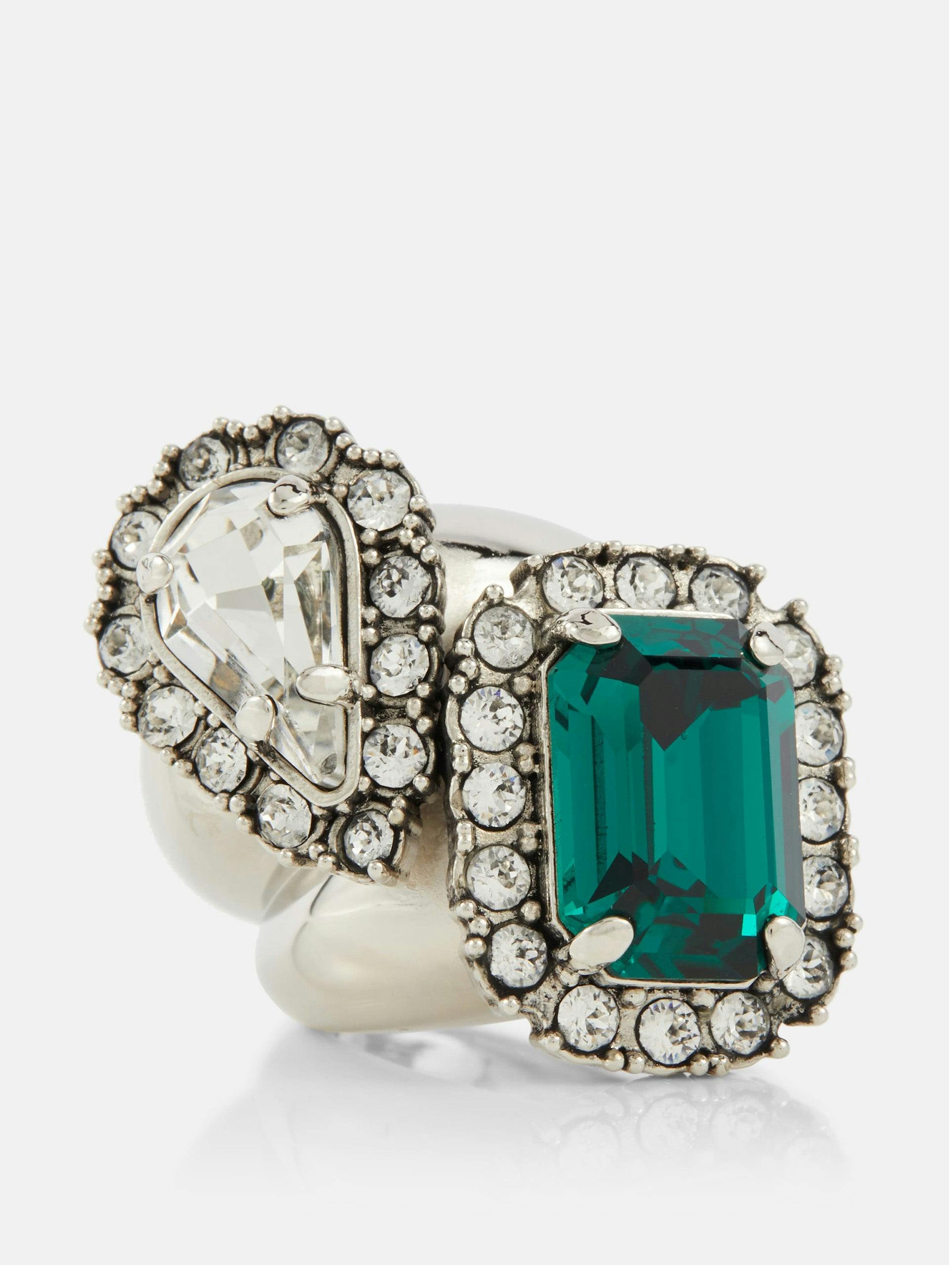 You & Me crystal-embellished ring