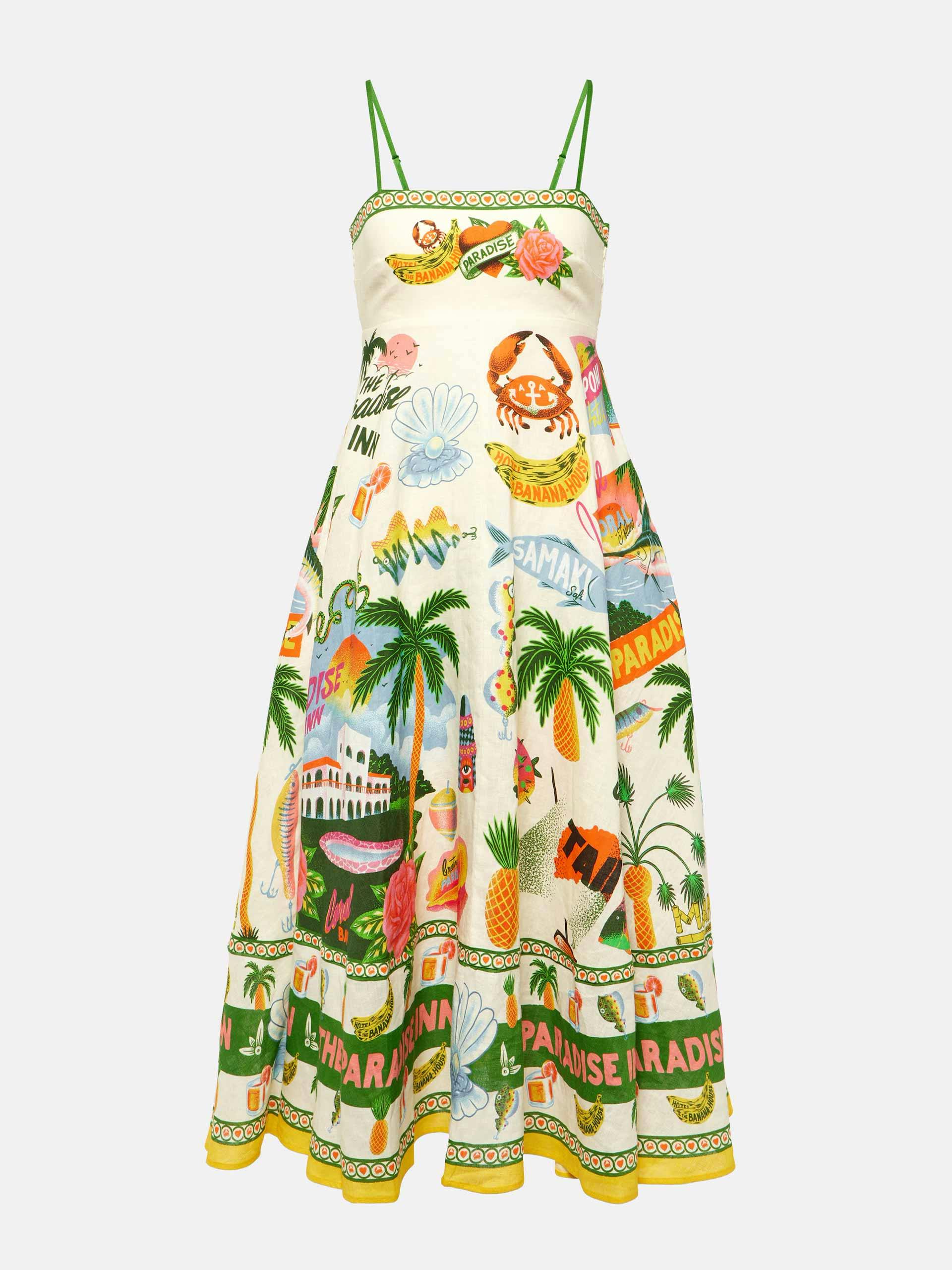 Paradiso printed linen maxi dress