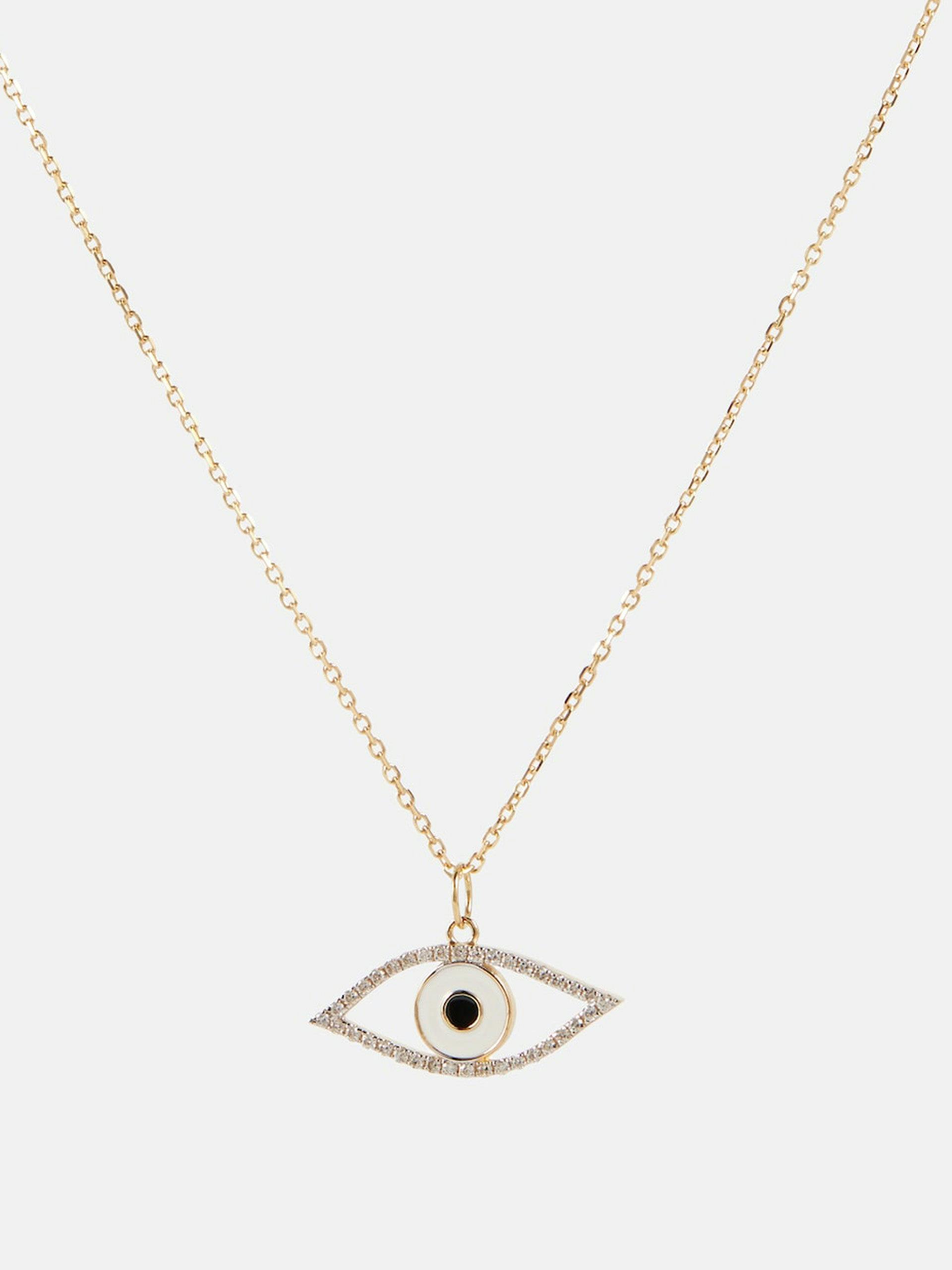 Eye of Protection 14kt gold necklace with diamonds