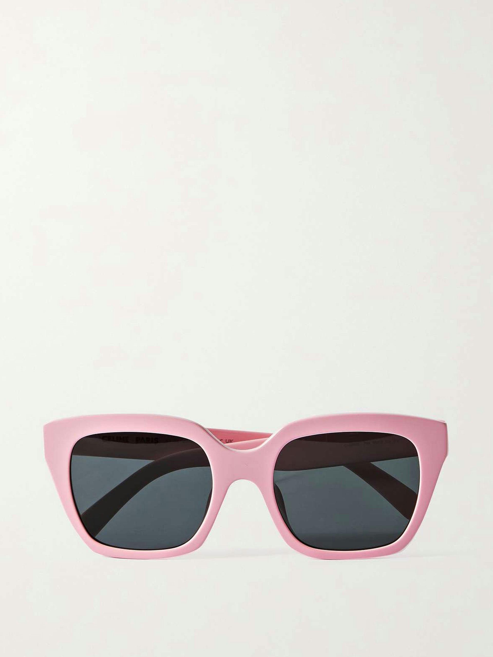 Oversized square-frame acetate sunglasses