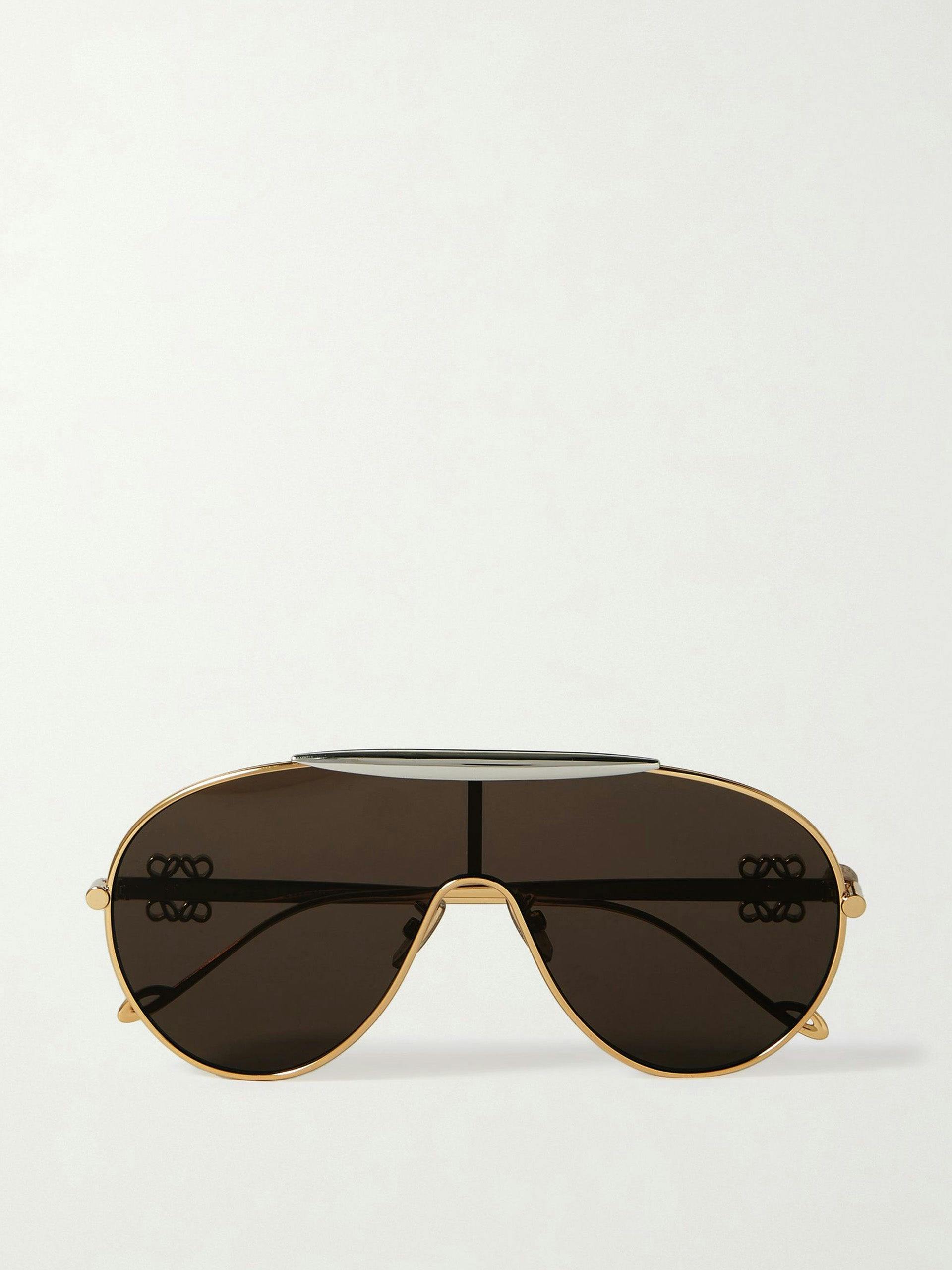 Oversized aviator-style sunglasses