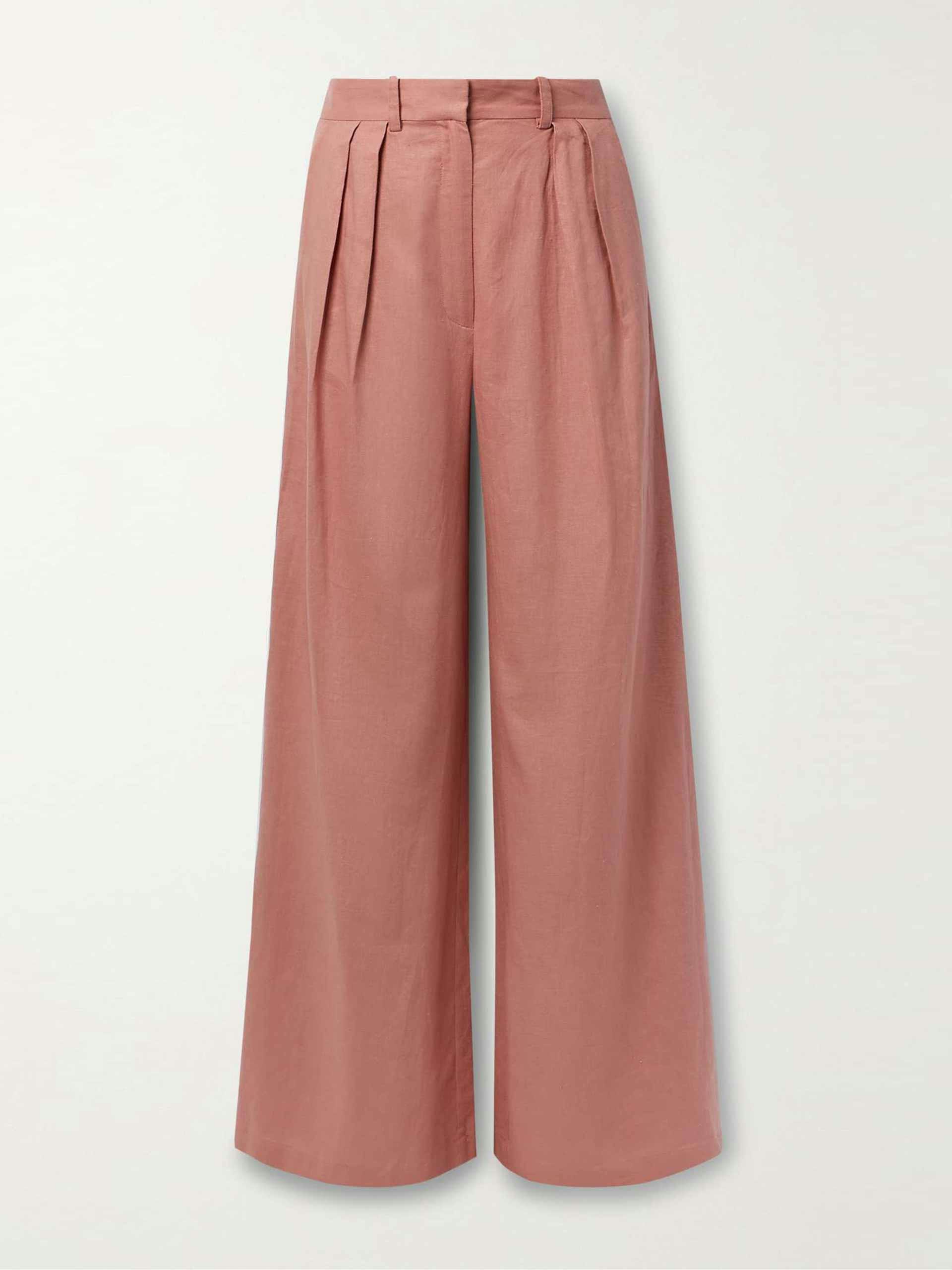Pleated wide leg trousers