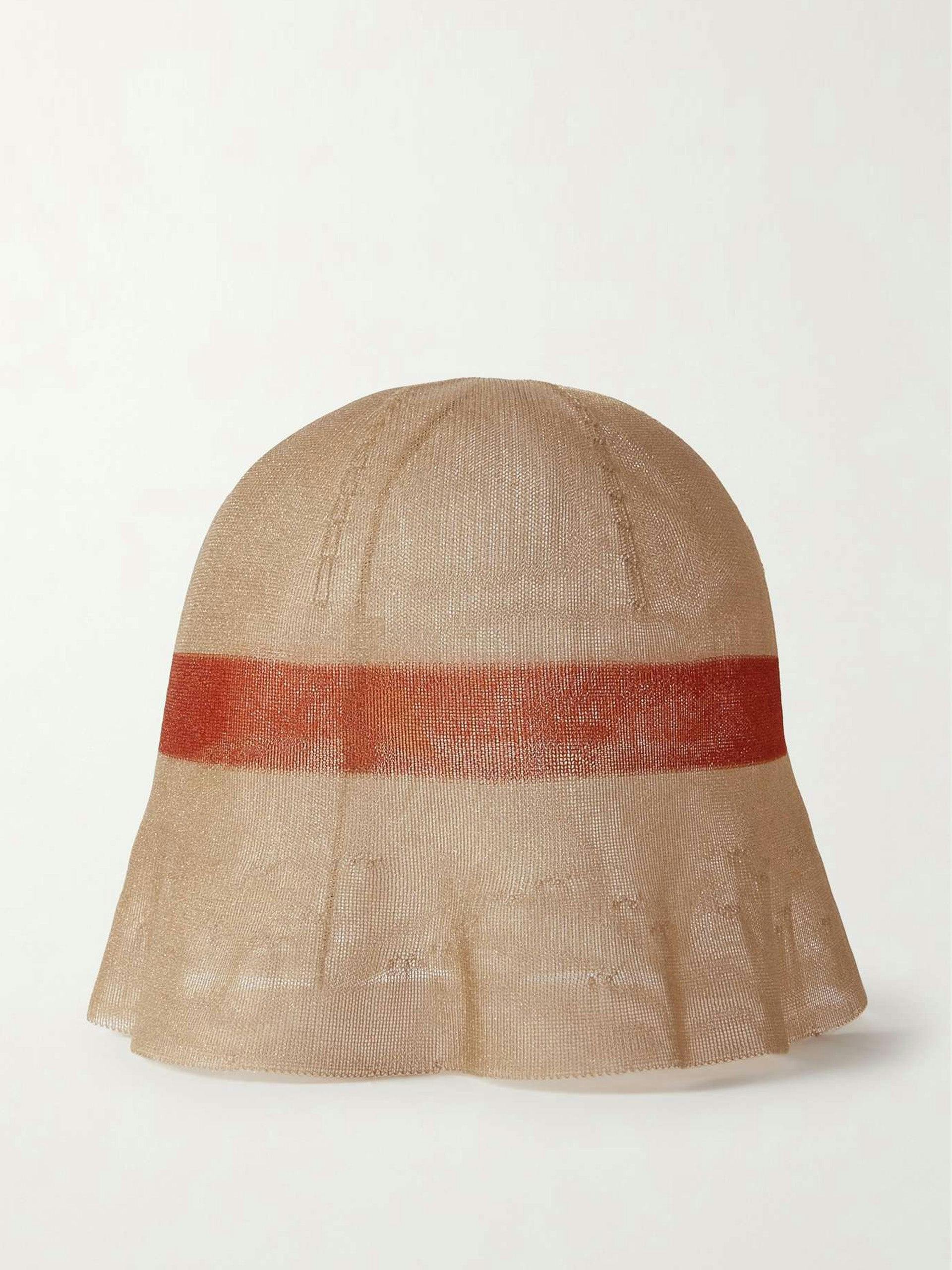 Indo striped mesh bucket hat