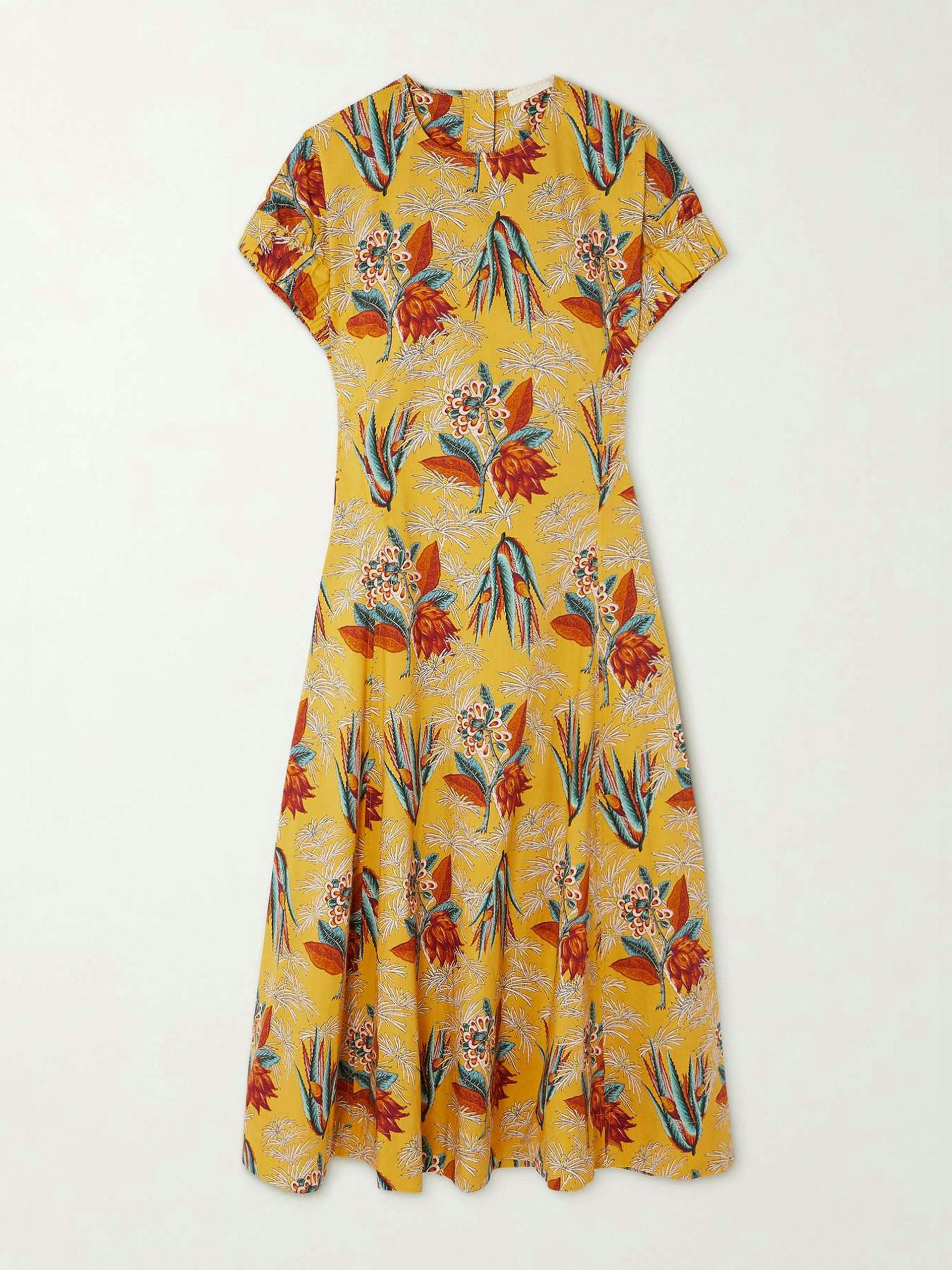Devon floral-print cotton-poplin midi dress