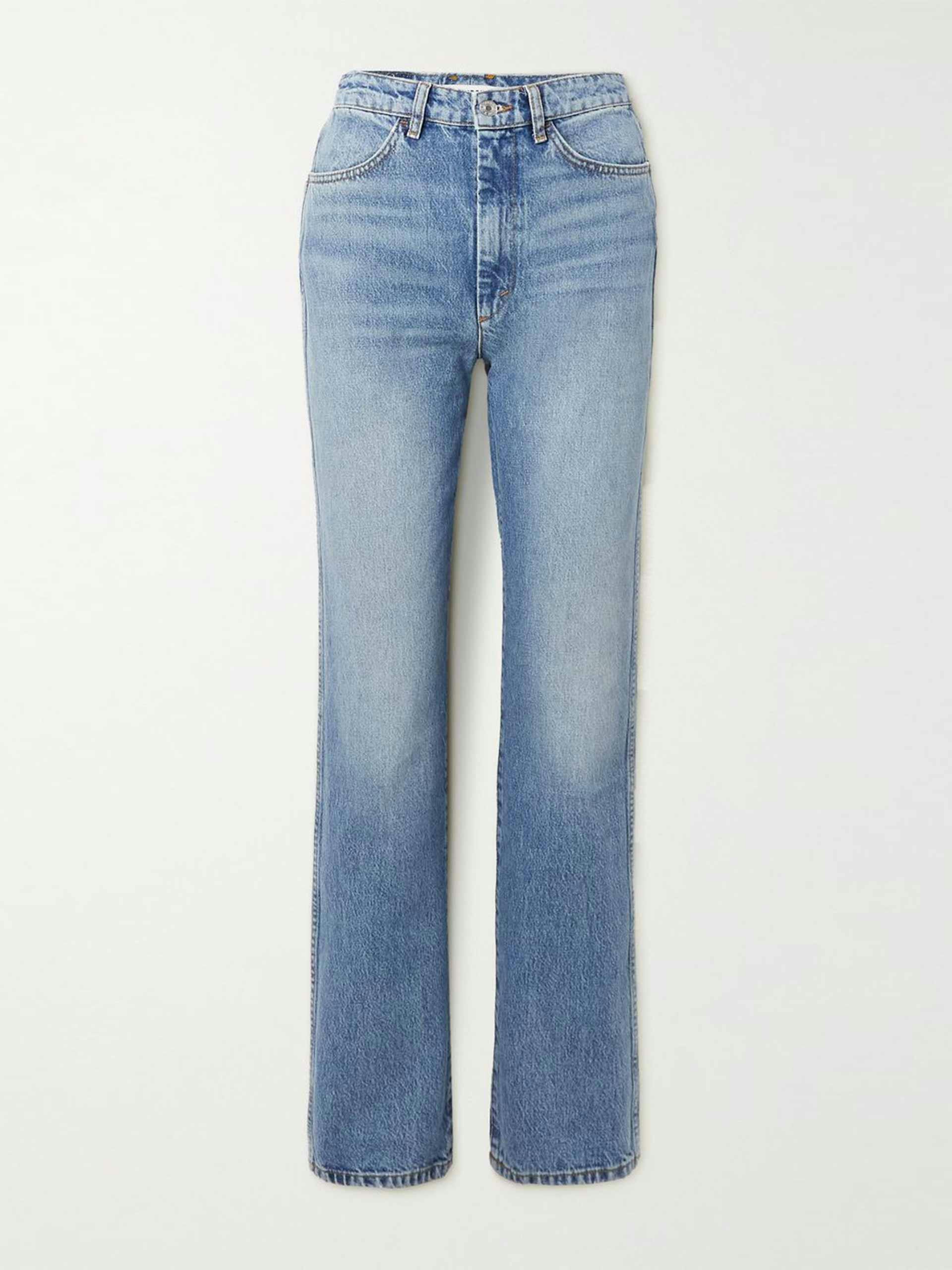 High rise straight leg jeans