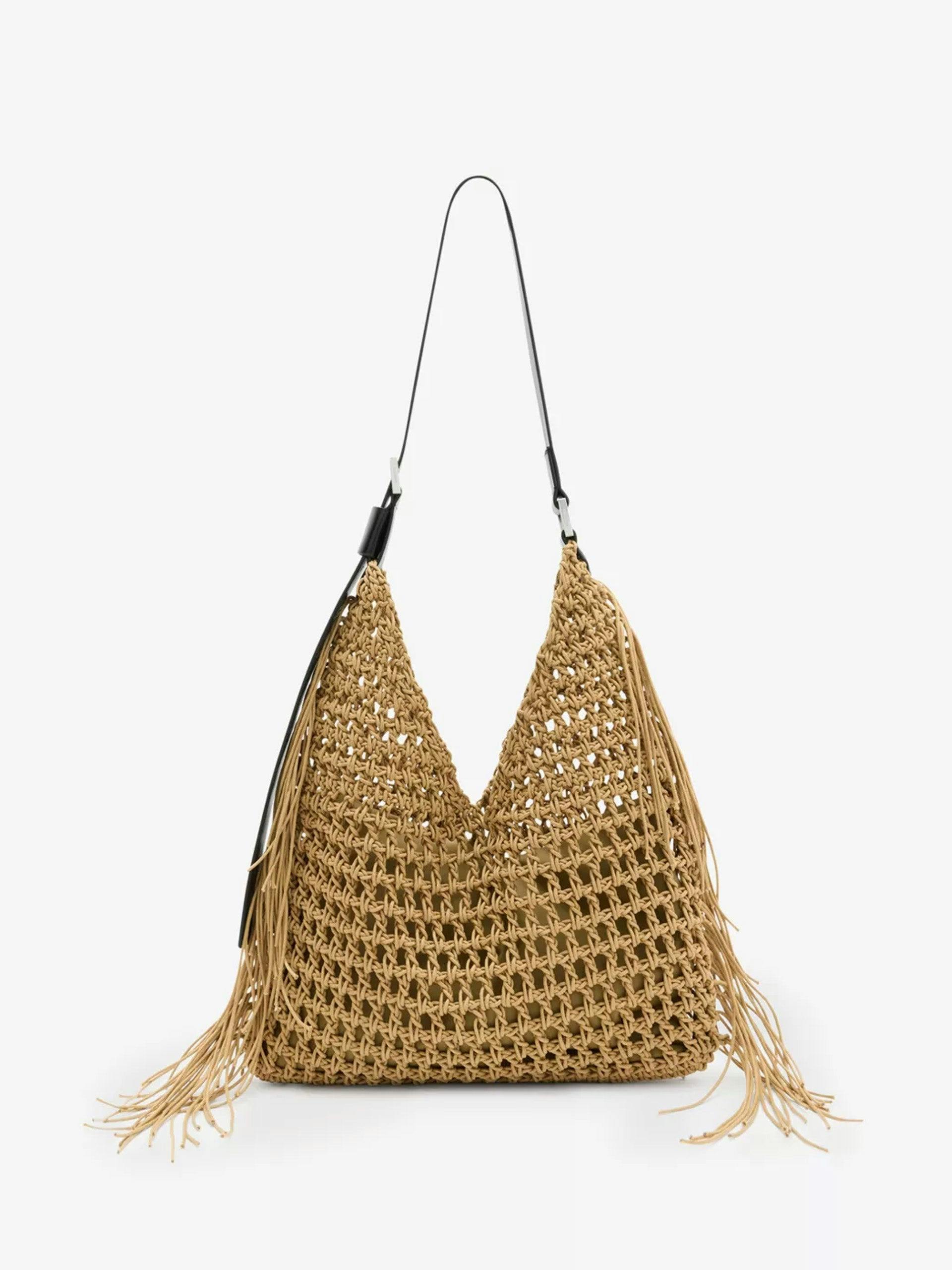 Sabine tassel-embellished cotton shoulder bag