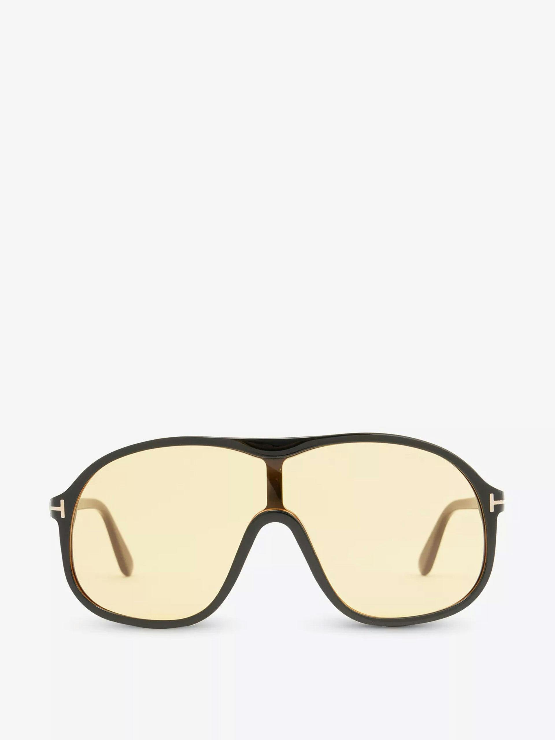 Aviator-frame acetate sunglasses