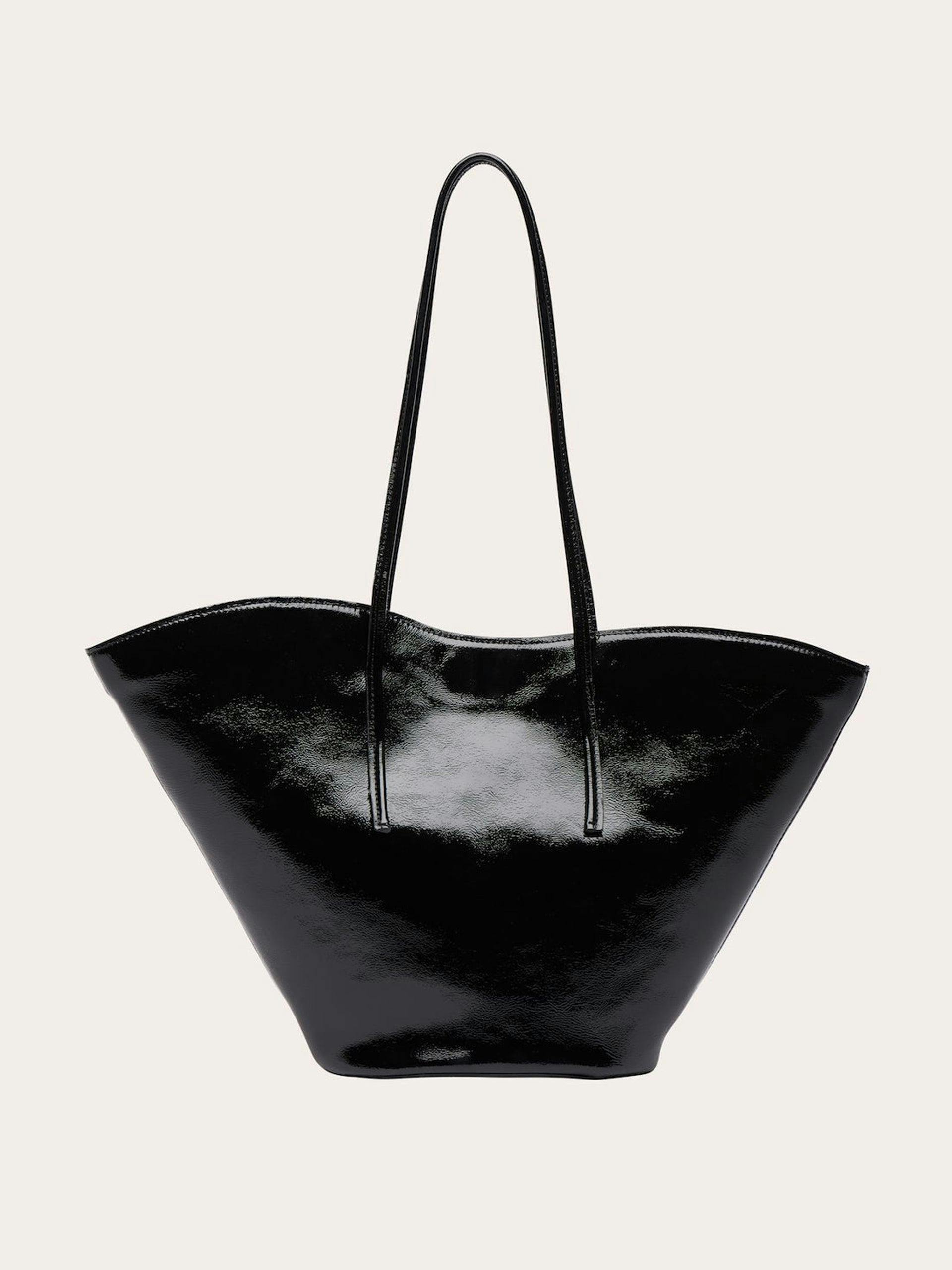 Black Soft Tulip tote bag, small