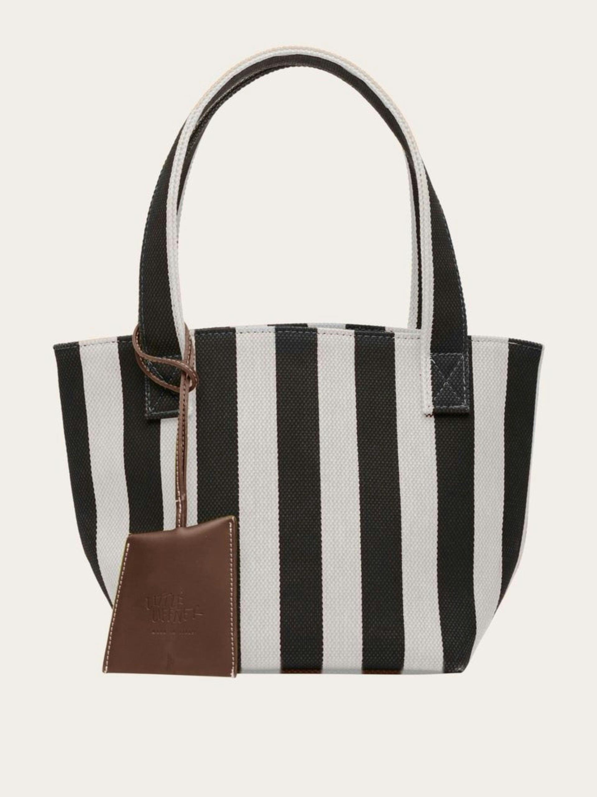 White stripe tote bag, mini