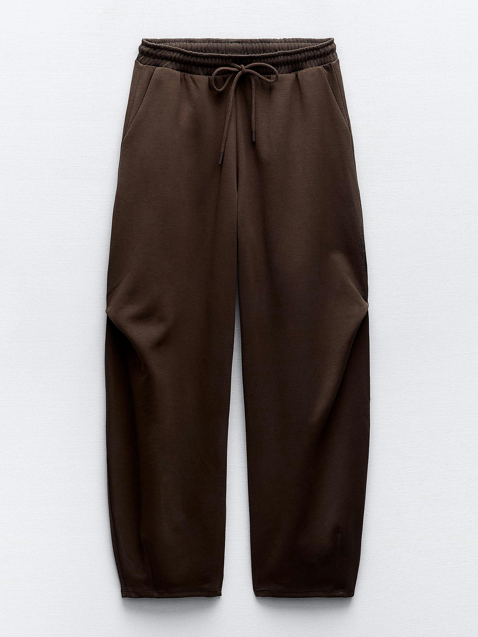 Plush jogger trousers with pleats