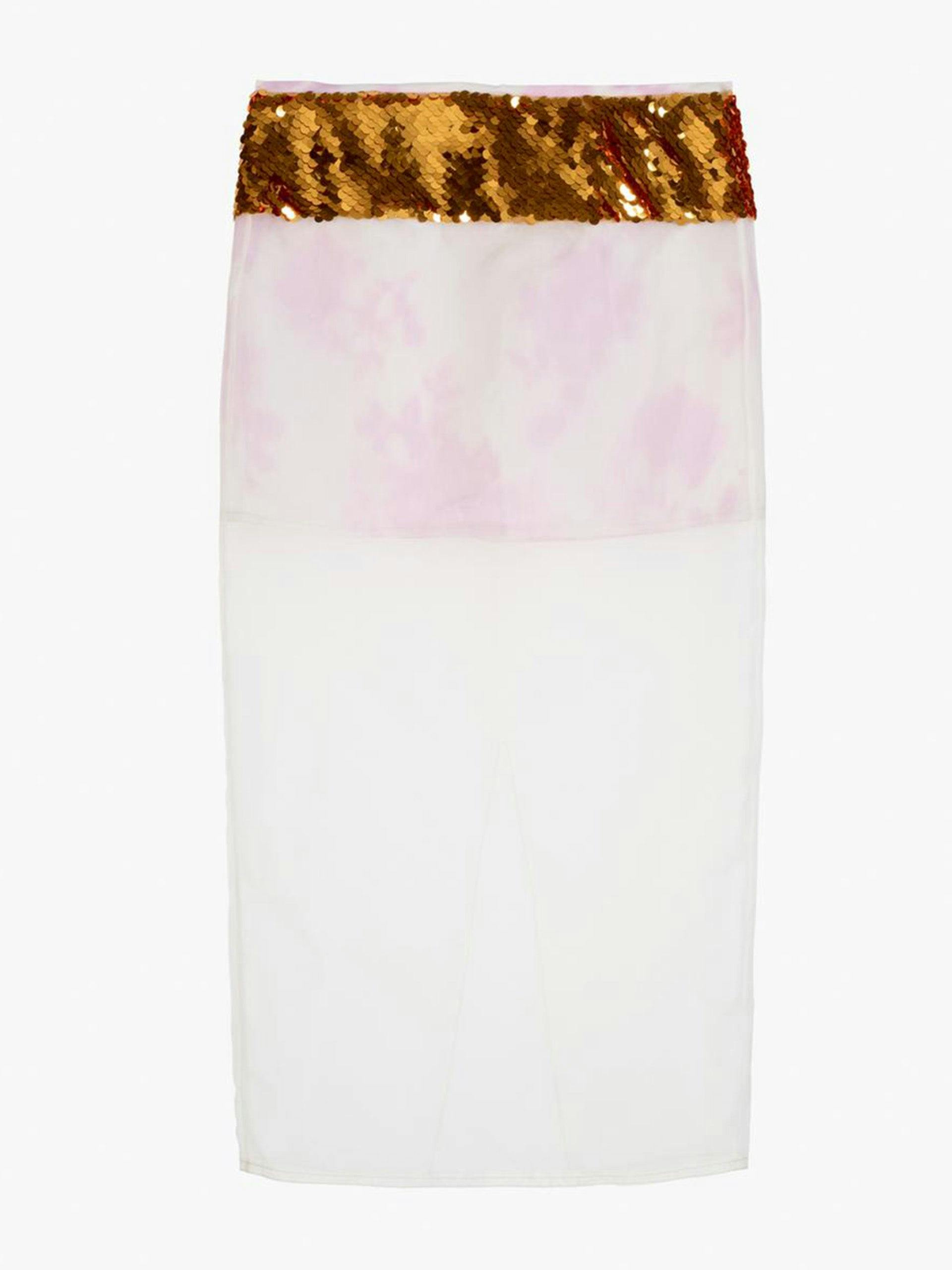 Sequined organza skirt