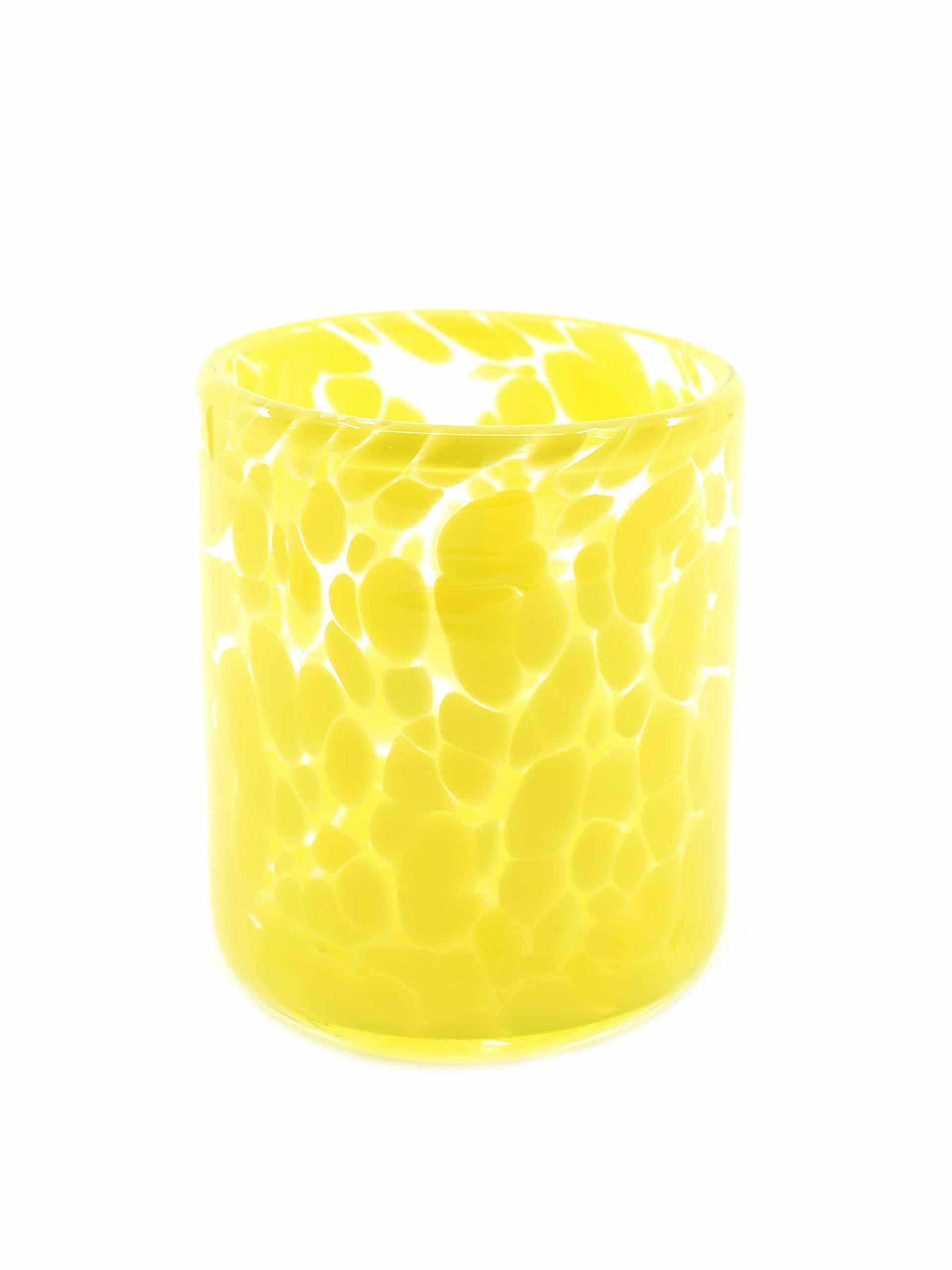 Yellow blown glass tumbler