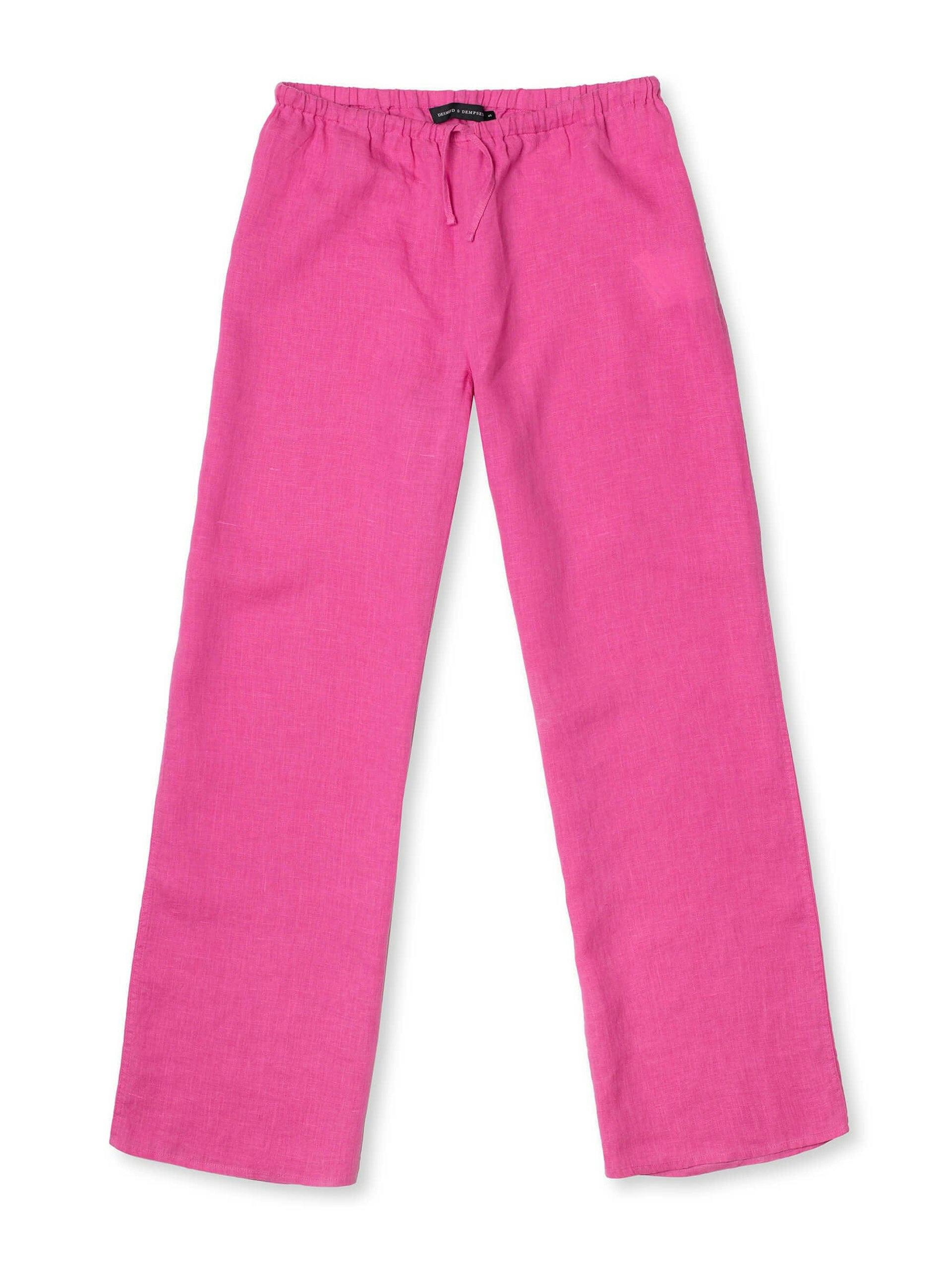 Cerise pink linen lounge trouser