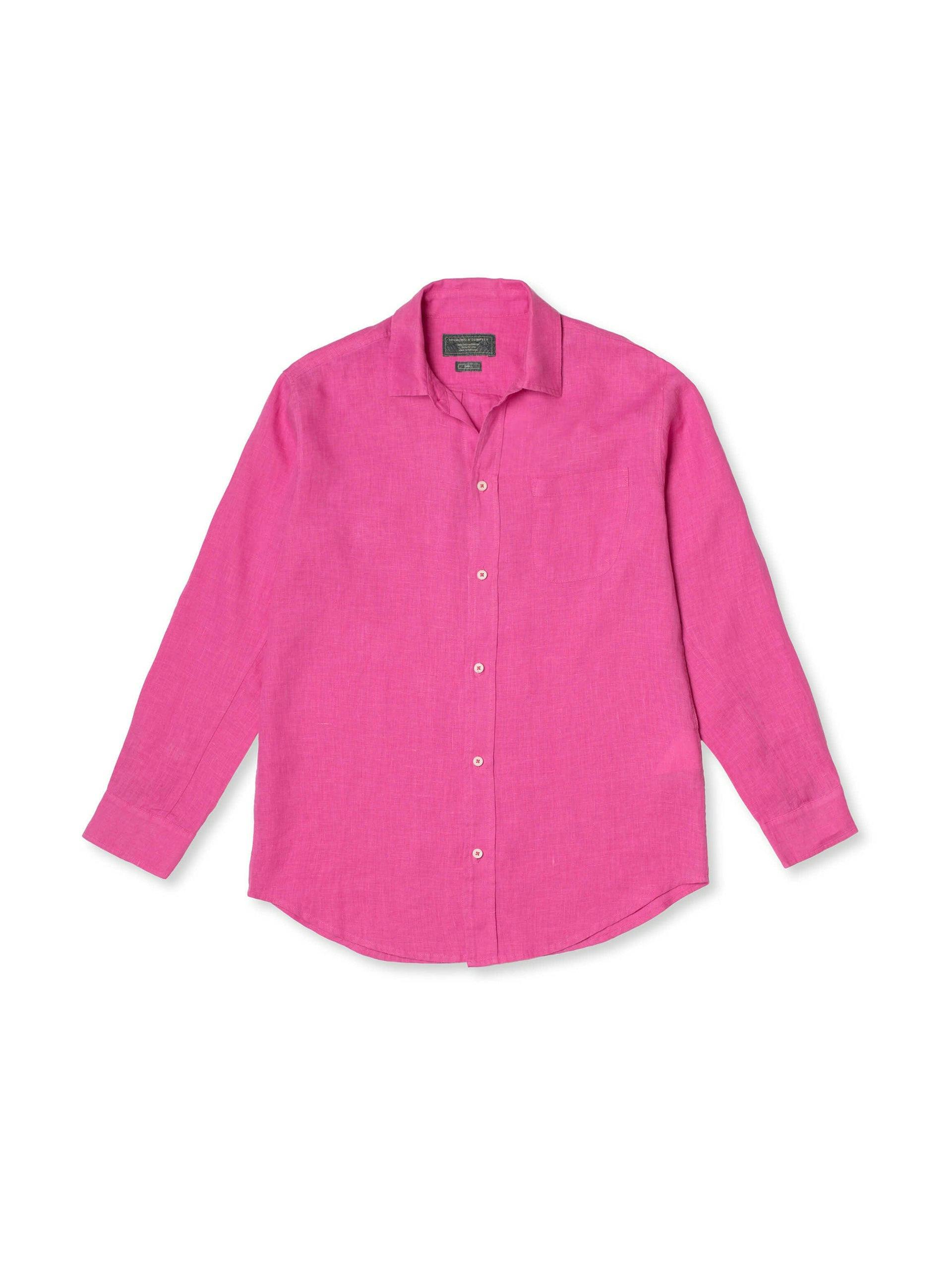 Cerise pink linen lounge shirt
