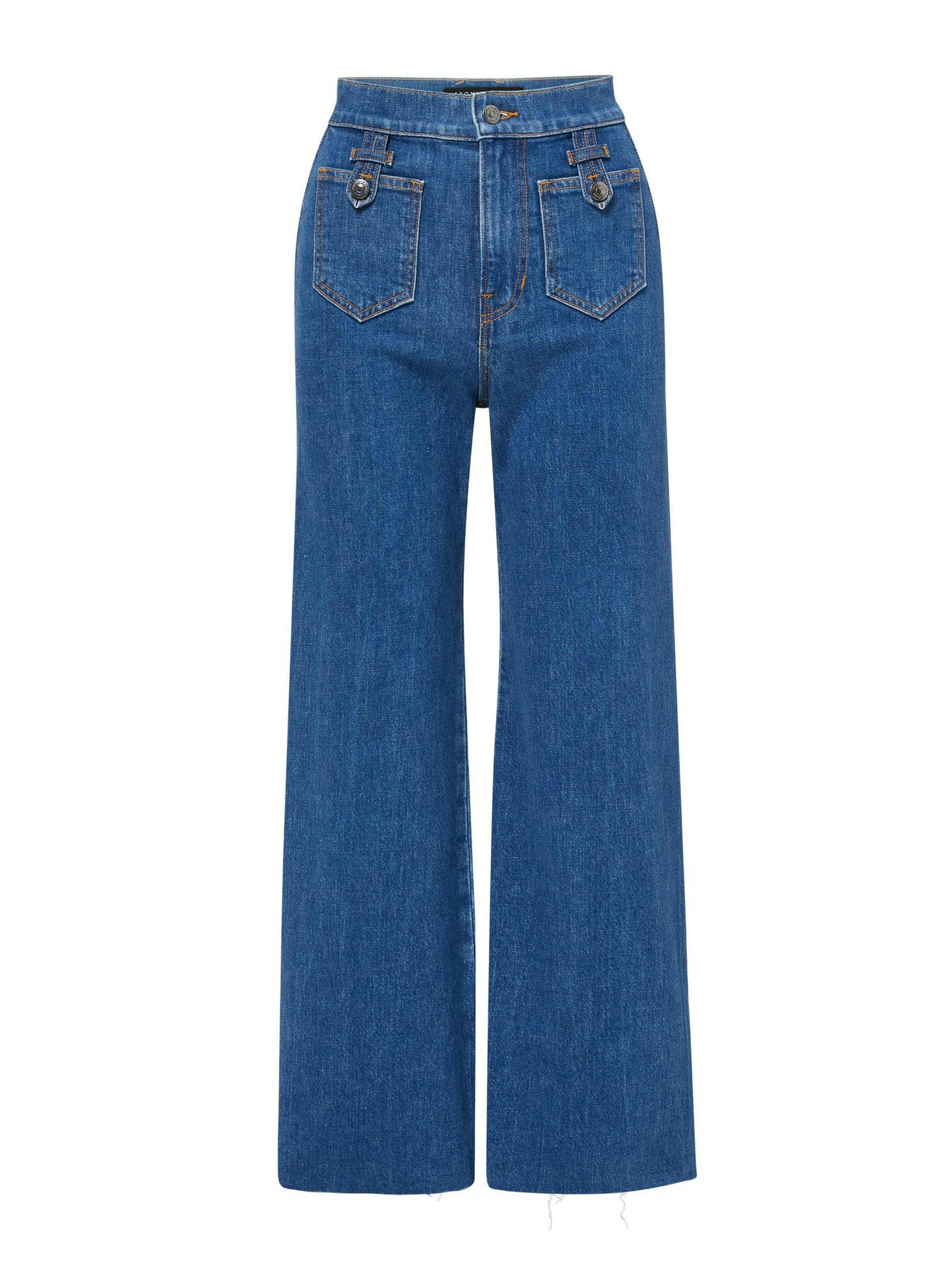 Dark blue wide-leg jeans