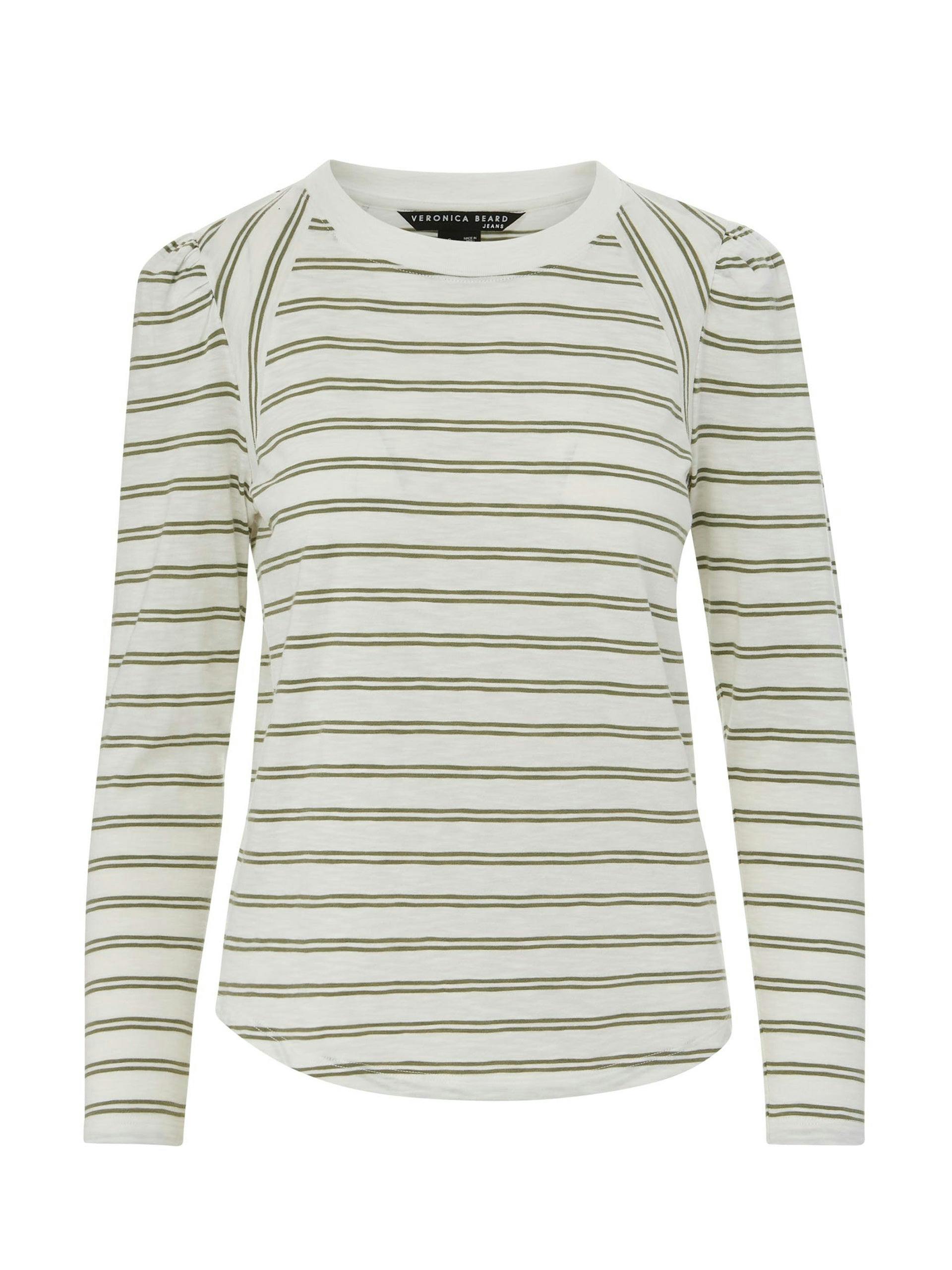 Green and white long sleeved t-shirt