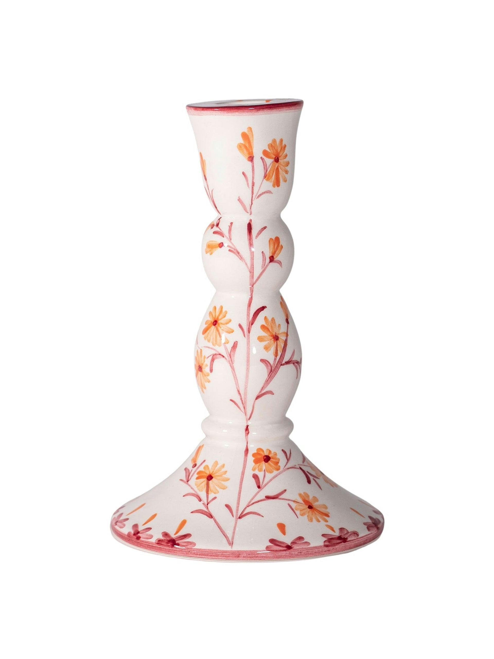 Winchester pink hand painted candle holder