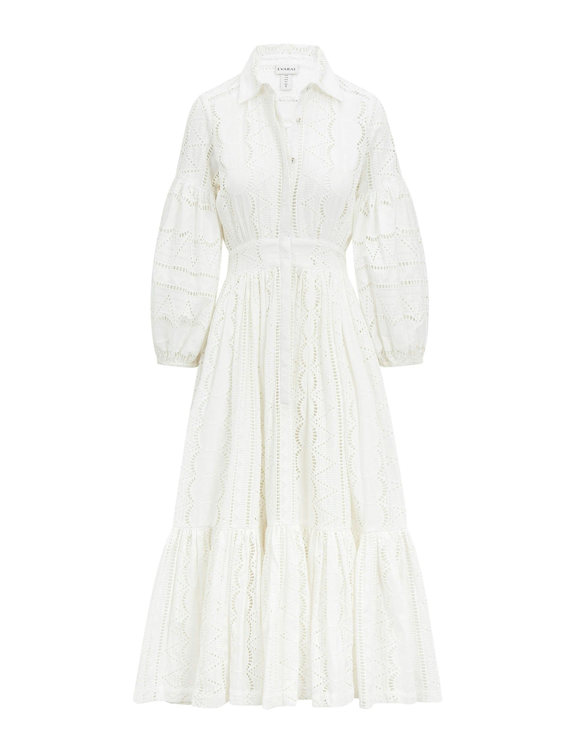 Embroidered white Sienna dress