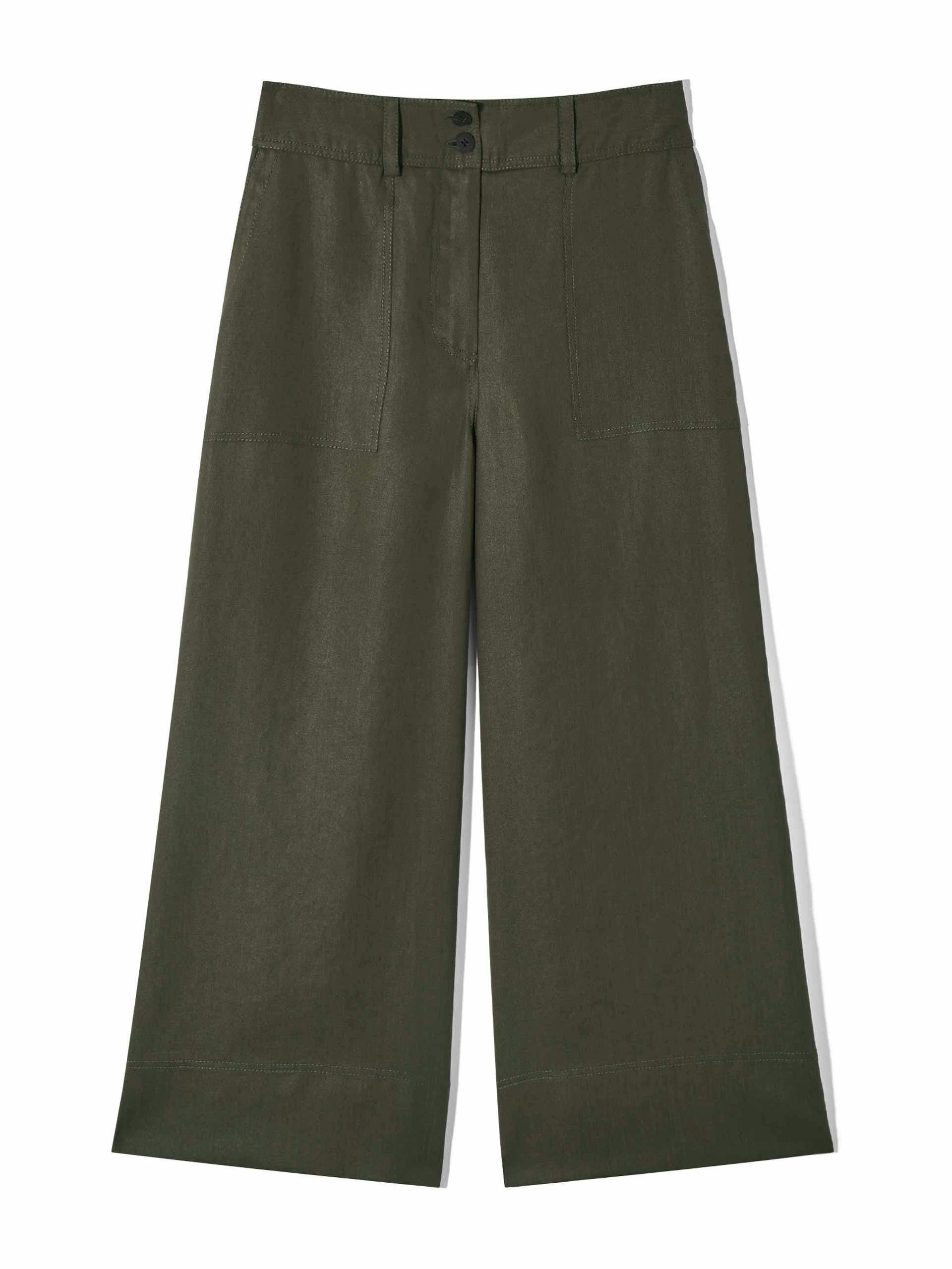 Tate high-waisted wide leg utility cropped trousers