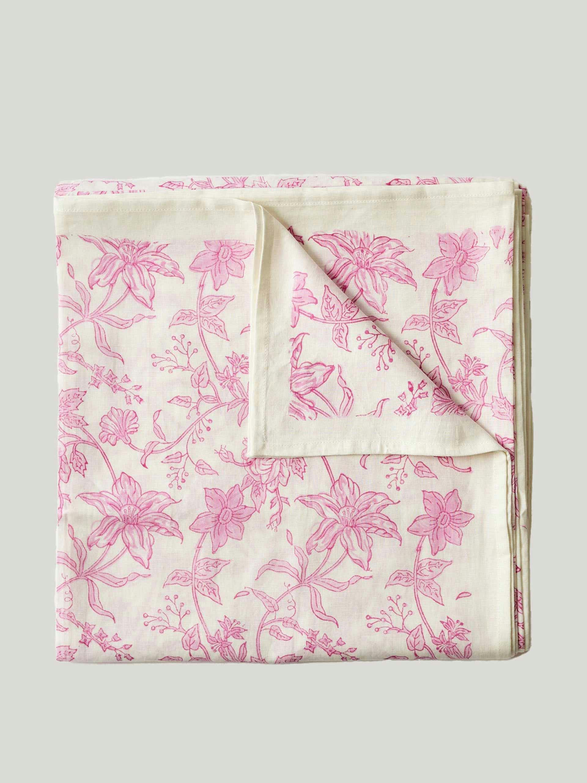 Allegra pink tablecloth