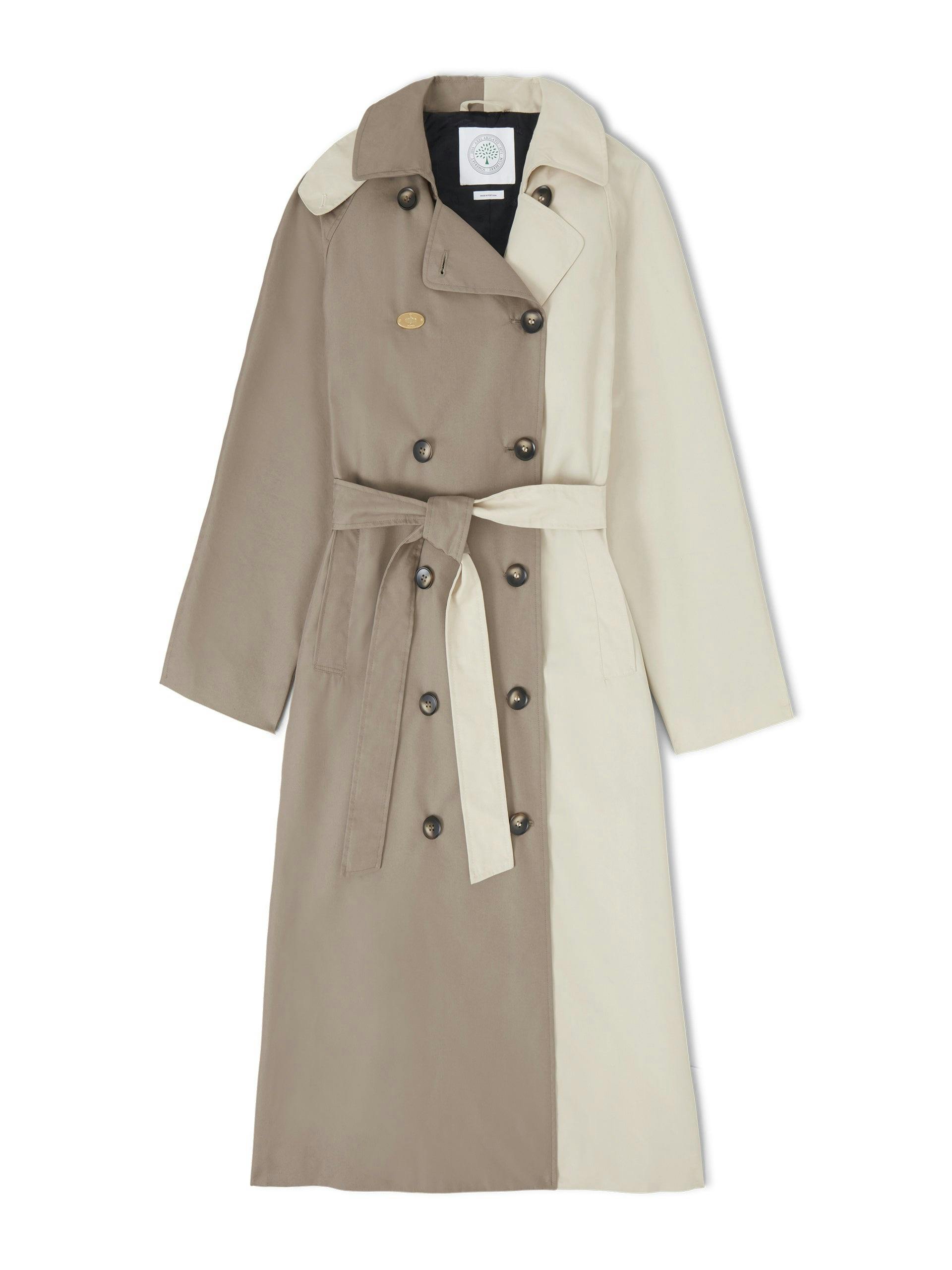 Two tone trench coat